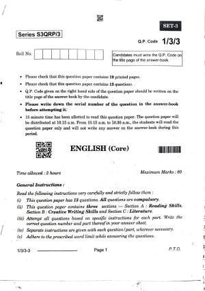 1/3/3 English Core Set 3 2024 Question Paper