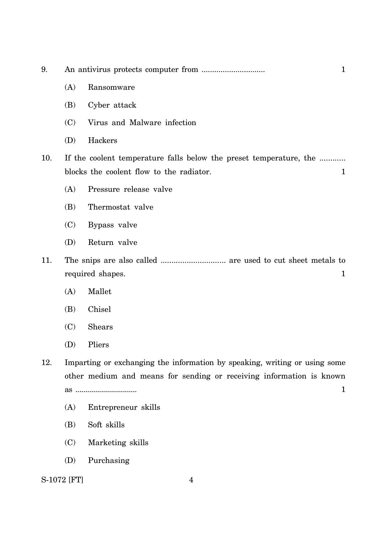 Goa Board Class 10 Automobile (November 2022) Question Paper - Page 4