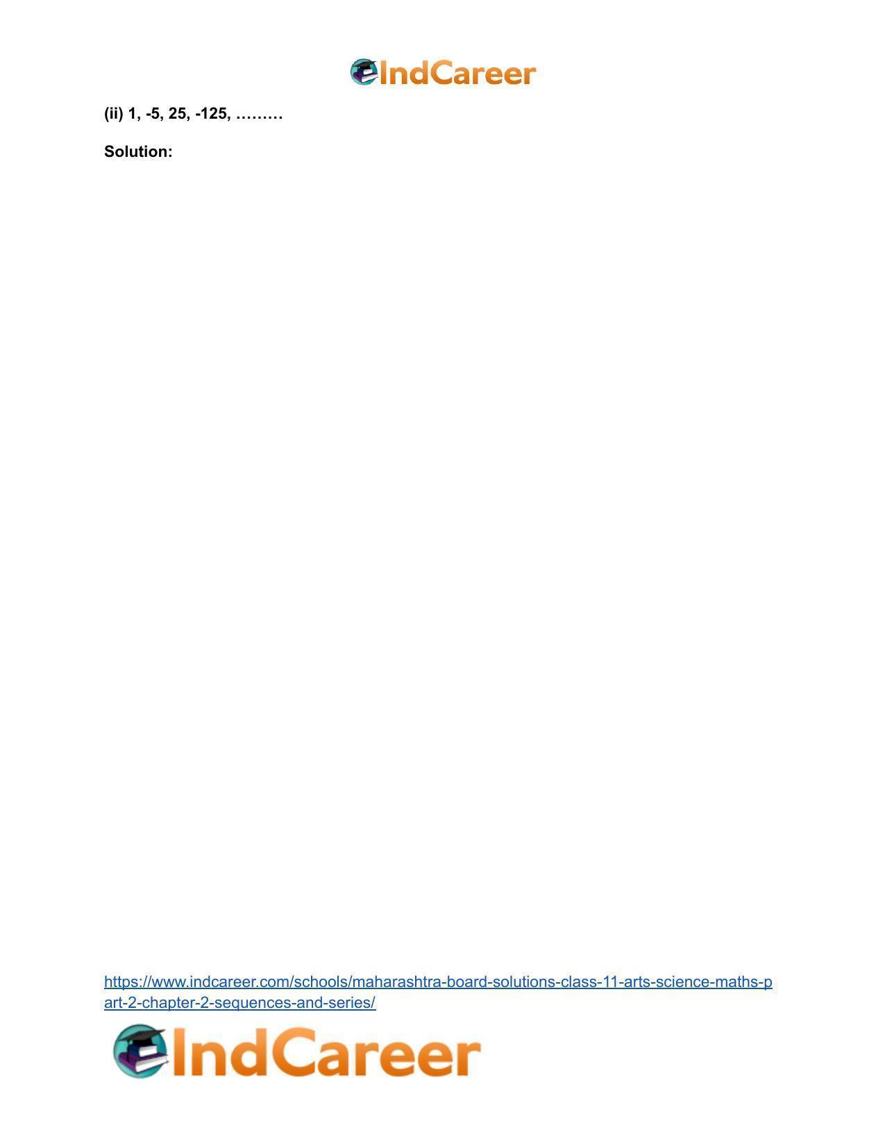 Maharashtra Board Solutions Class 11-Arts & Science Maths (Part 2): Chapter 2- Sequences and Series - Page 3