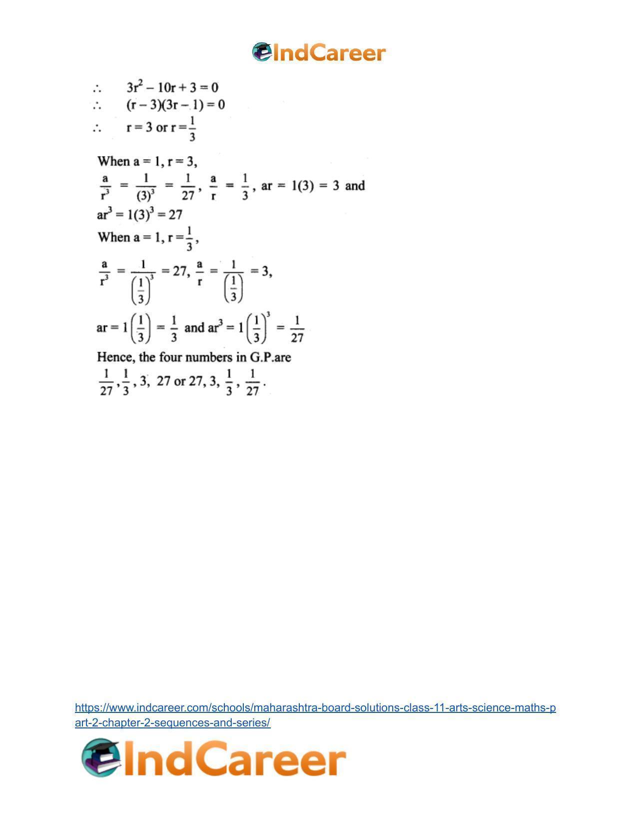 Maharashtra Board Solutions Class 11-Arts & Science Maths (Part 2): Chapter 2- Sequences and Series - Page 14