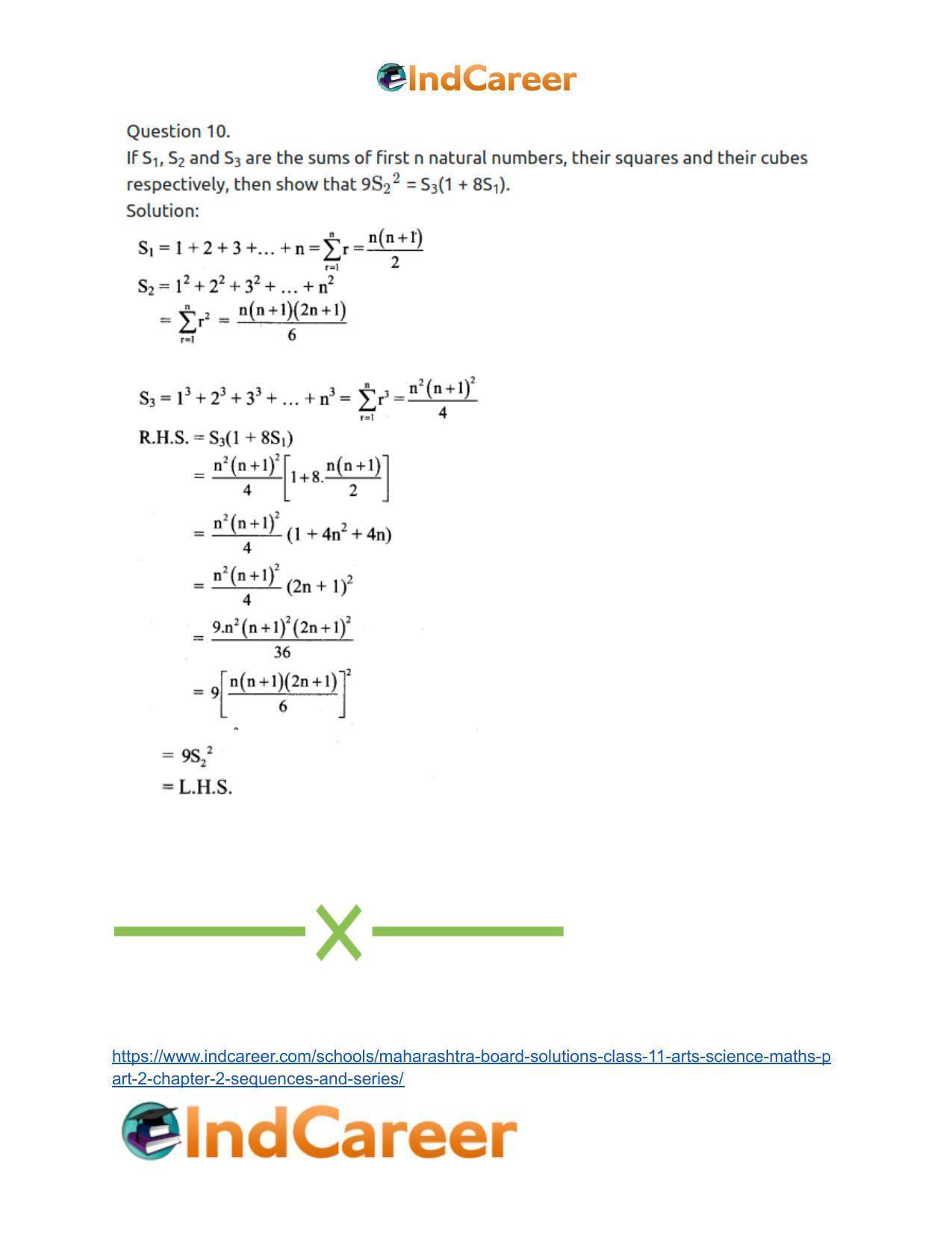 Maharashtra Board Solutions Class 11-Arts & Science Maths (Part 2): Chapter 2- Sequences and Series - Page 76