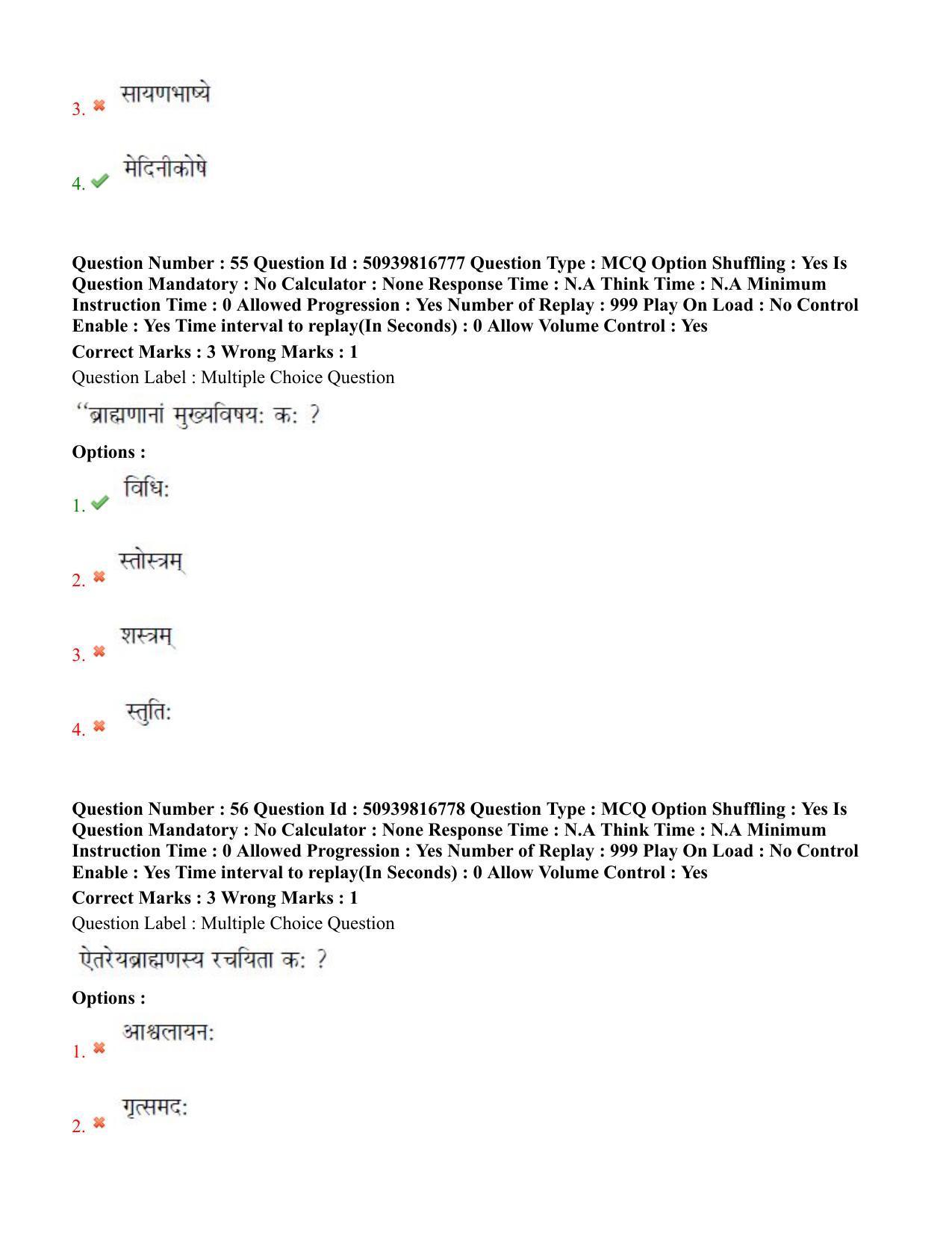 BHU RET Rigveda 2020 Question Paper - Page 35