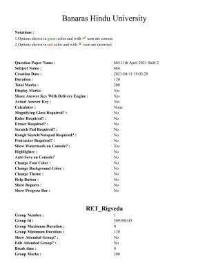 BHU RET Rigveda 2020 Question Paper
