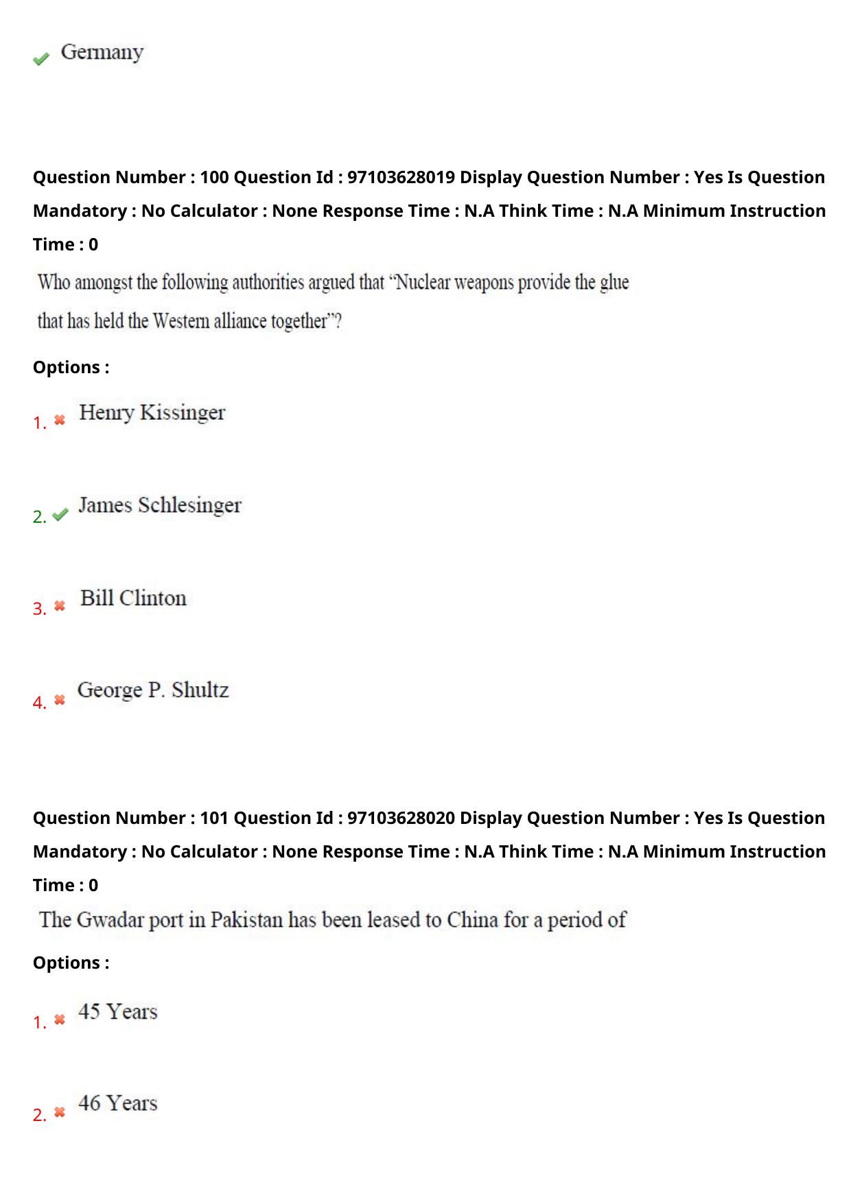 AP RCET 2024 International and Area Studies Question Paper - Page 62