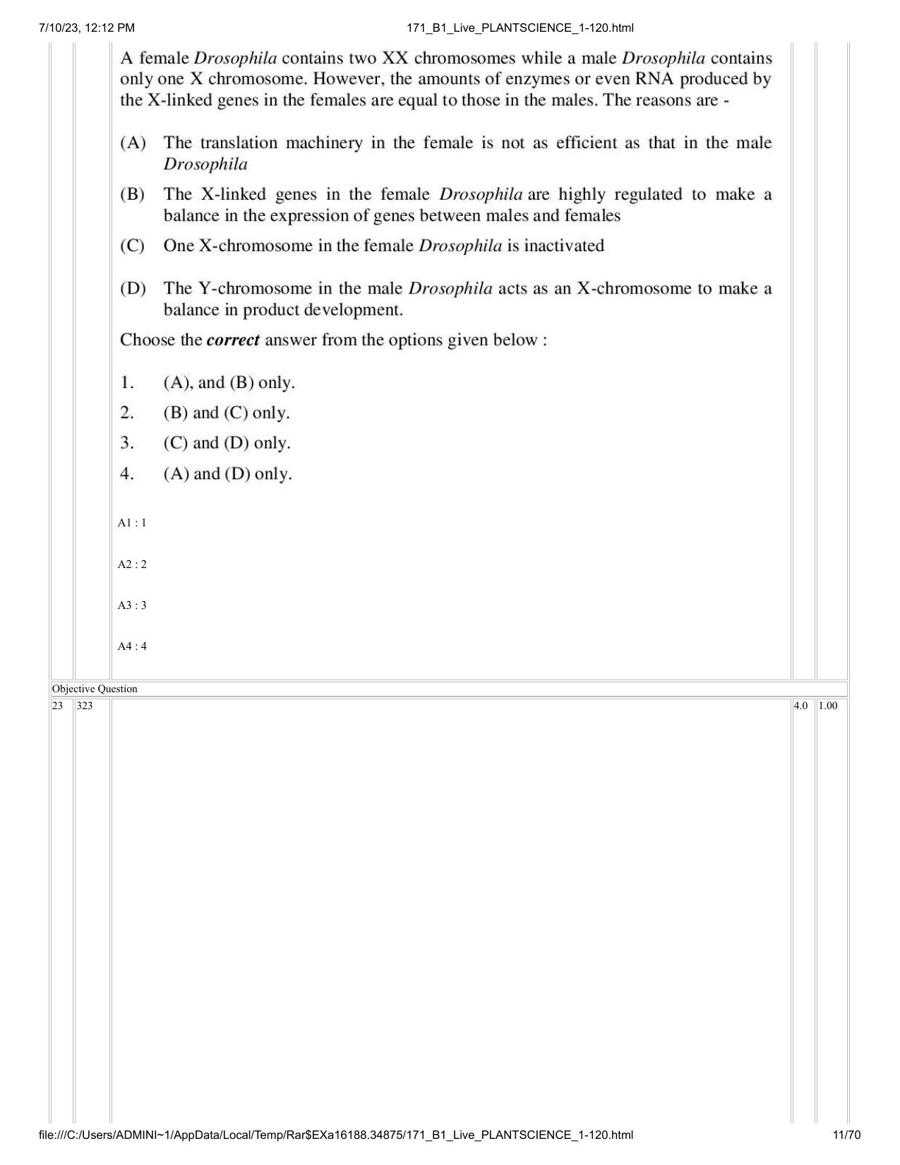 ICAR AIEEA PG 2023 PLANT SCIENCES Question Paper - Page 11