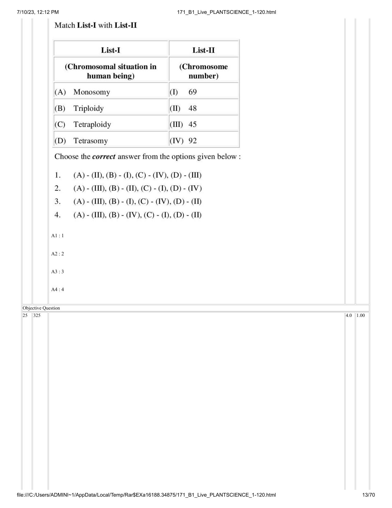 ICAR AIEEA PG 2023 PLANT SCIENCES Question Paper - Page 13