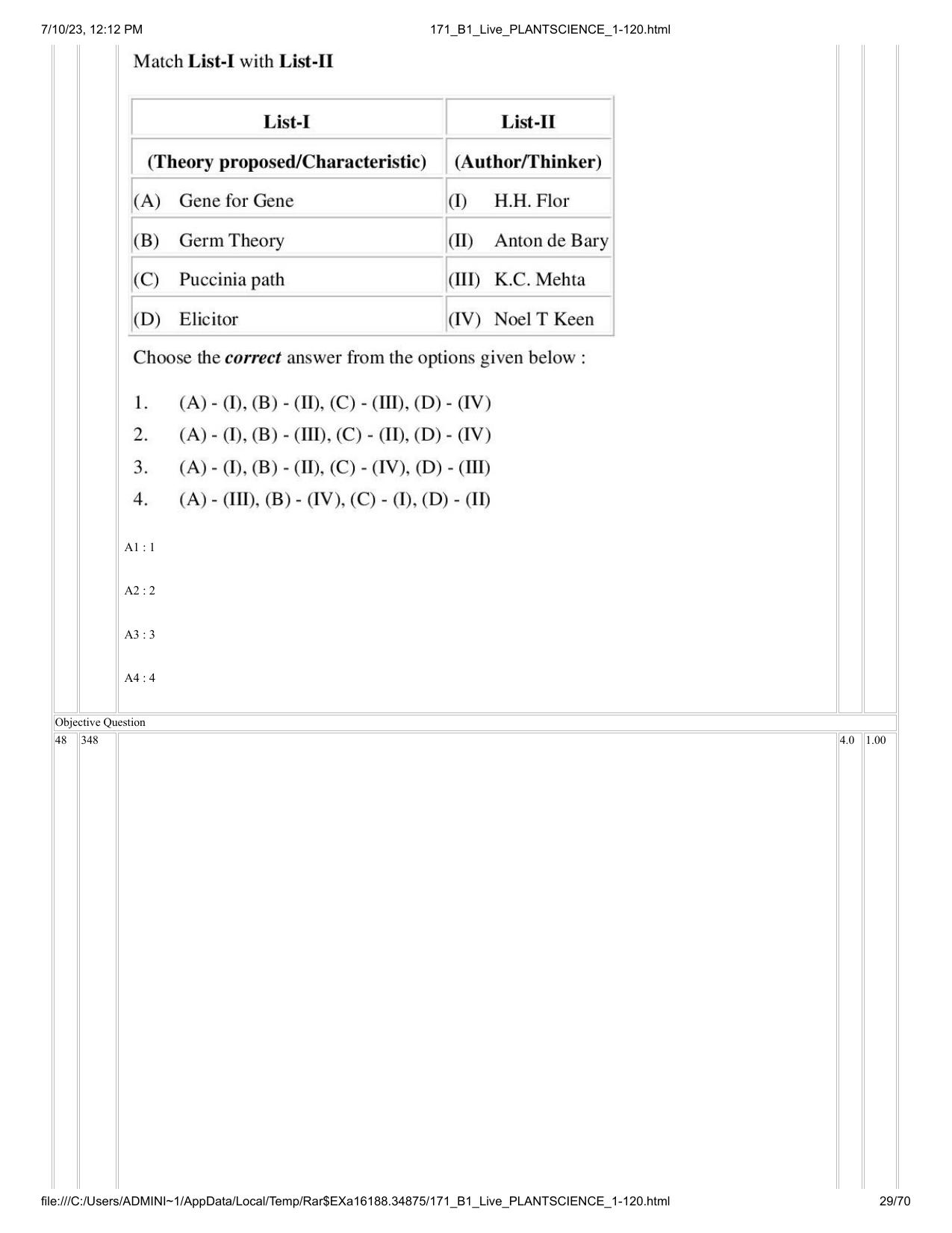 ICAR AIEEA PG 2023 PLANT SCIENCES Question Paper - Page 29