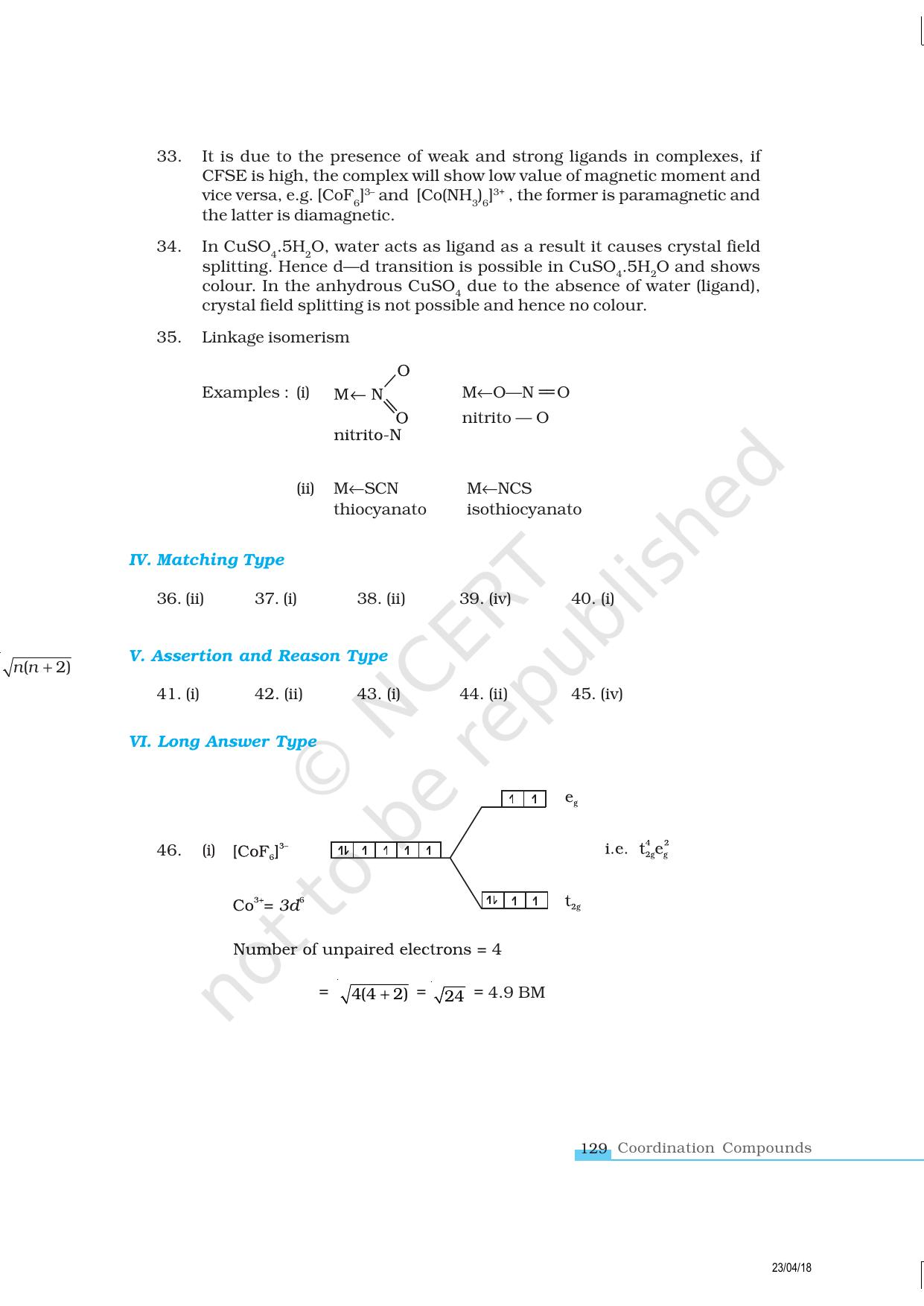 NCERT Exemplar Class 12: Chemistry - Coordination Compounds - Page 10