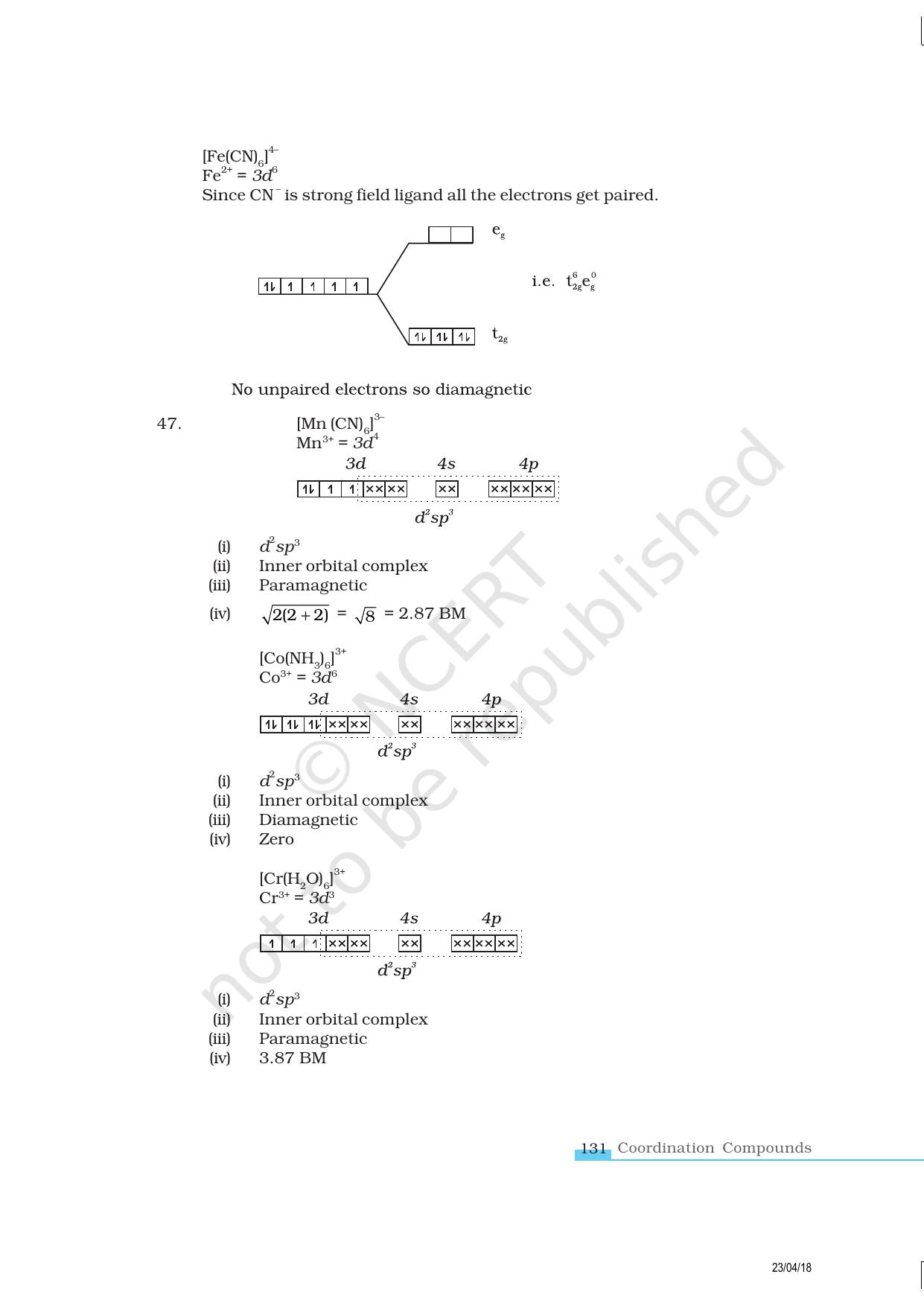 NCERT Exemplar Class 12: Chemistry - Coordination Compounds - Page 12