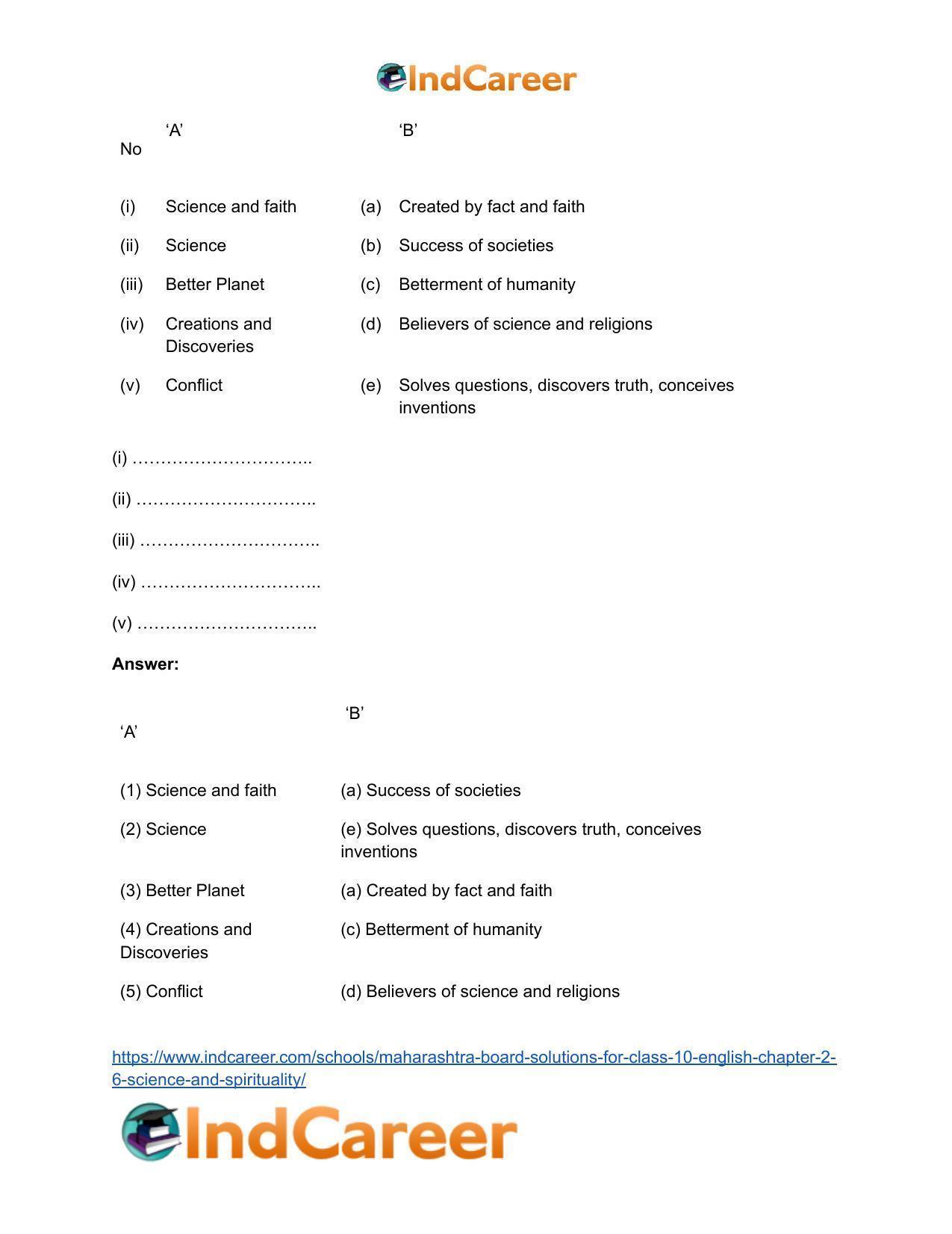 Maharashtra Board Solutions for Class 10- English: Chapter 2.6- Science and Spirituality - Page 6