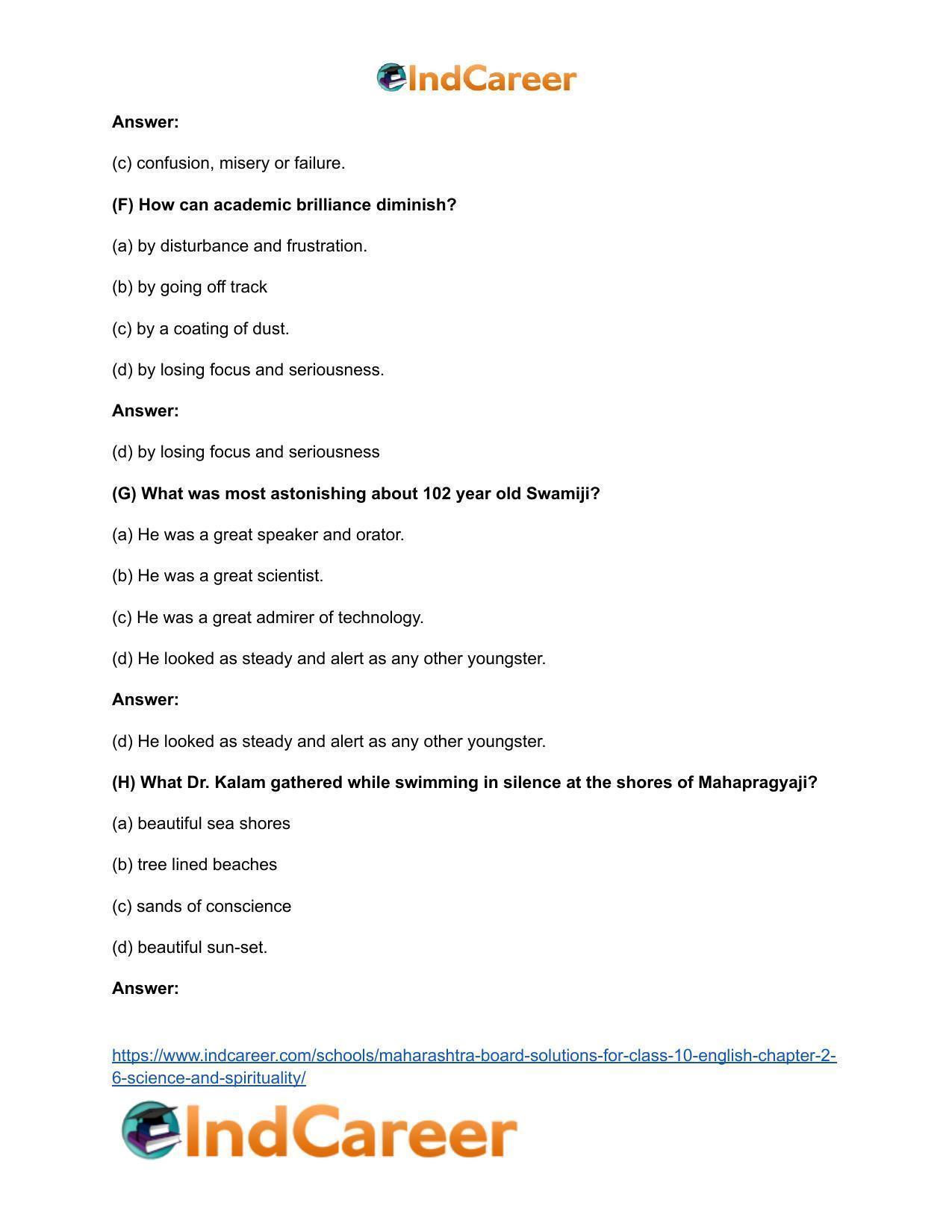 Maharashtra Board Solutions for Class 10- English: Chapter 2.6- Science and Spirituality - Page 10