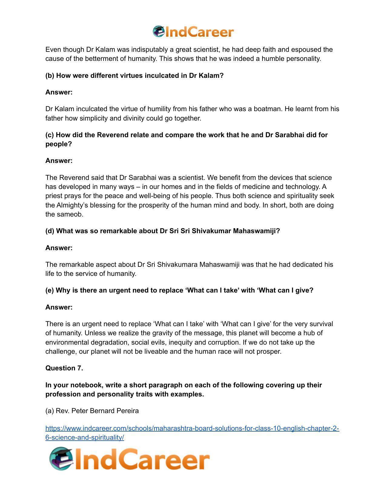 Maharashtra Board Solutions for Class 10- English: Chapter 2.6- Science and Spirituality - Page 13