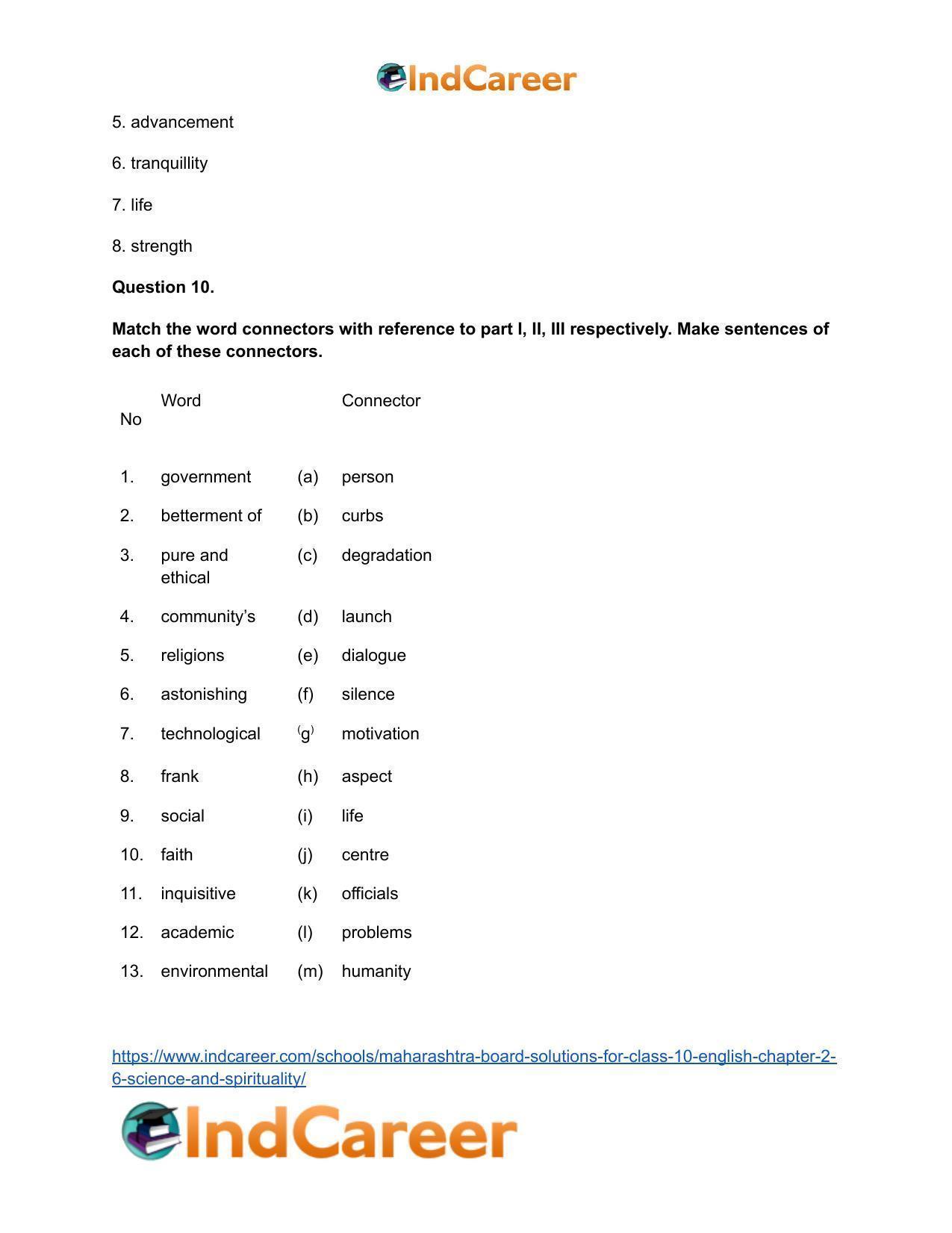 Maharashtra Board Solutions for Class 10- English: Chapter 2.6- Science and Spirituality - Page 18