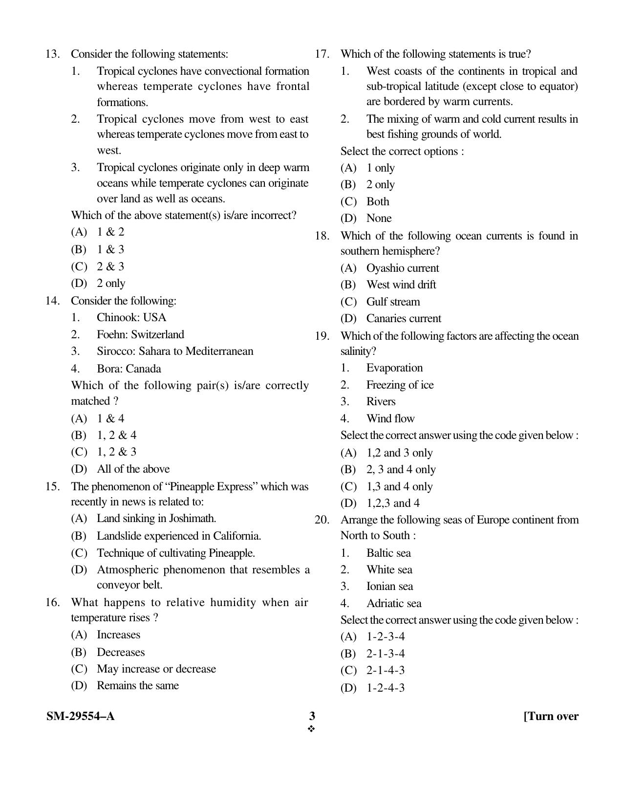KUET 2023 M.Sc Geography Question Paper - Page 3