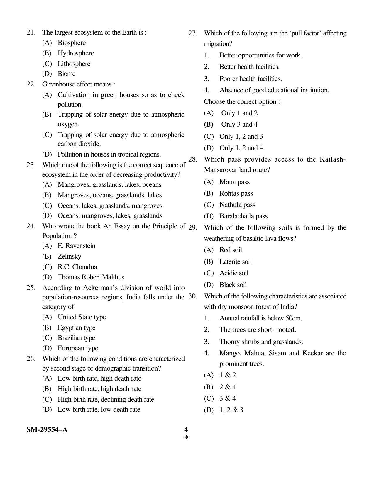 KUET 2023 M.Sc Geography Question Paper - Page 4