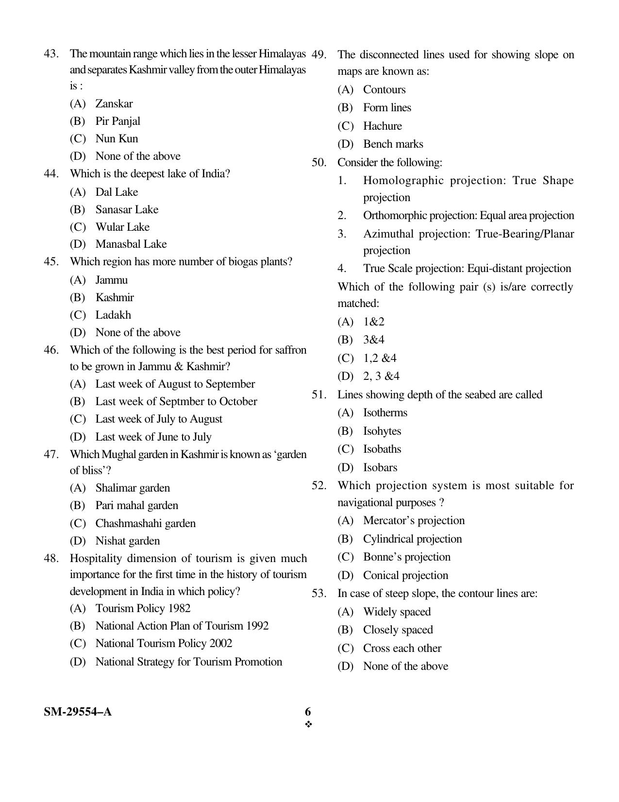 KUET 2023 M.Sc Geography Question Paper - Page 6
