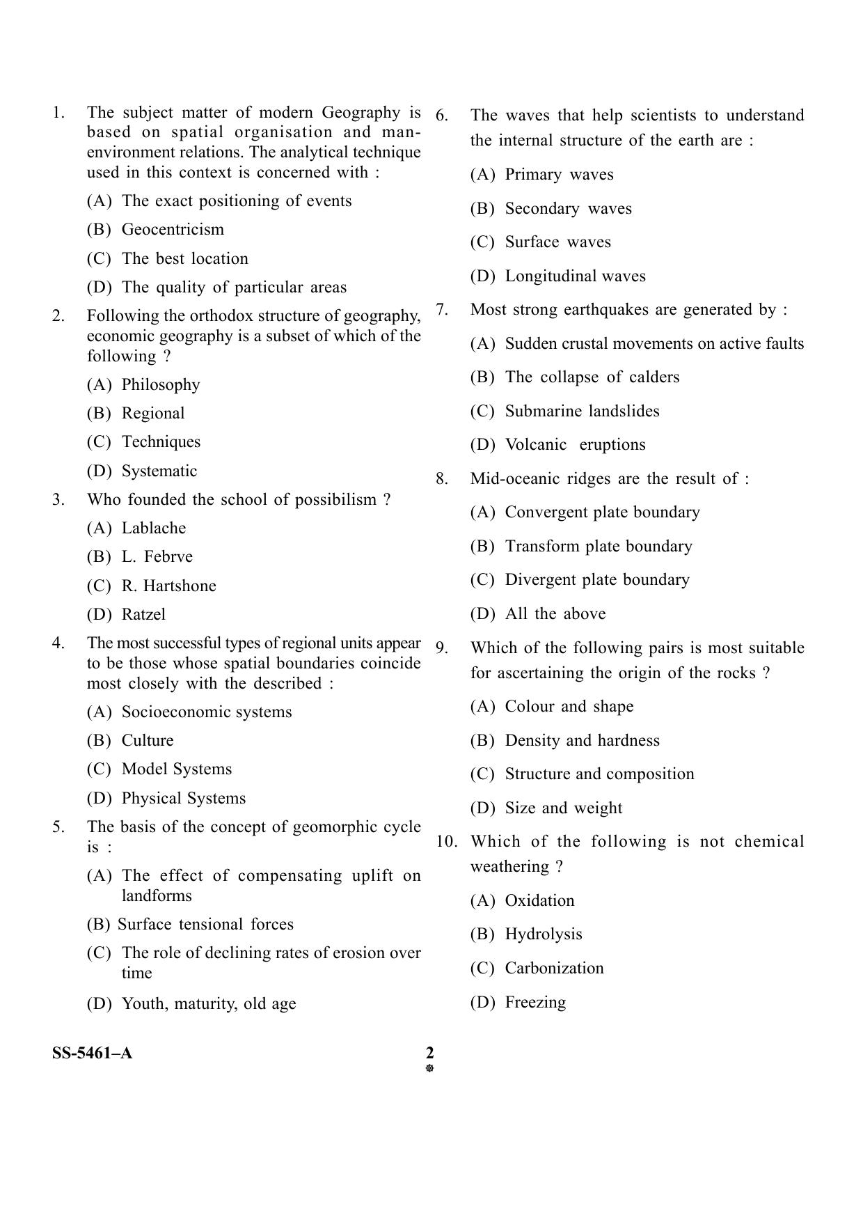 KUET 2023 M.Sc Geography Question Paper - Page 17