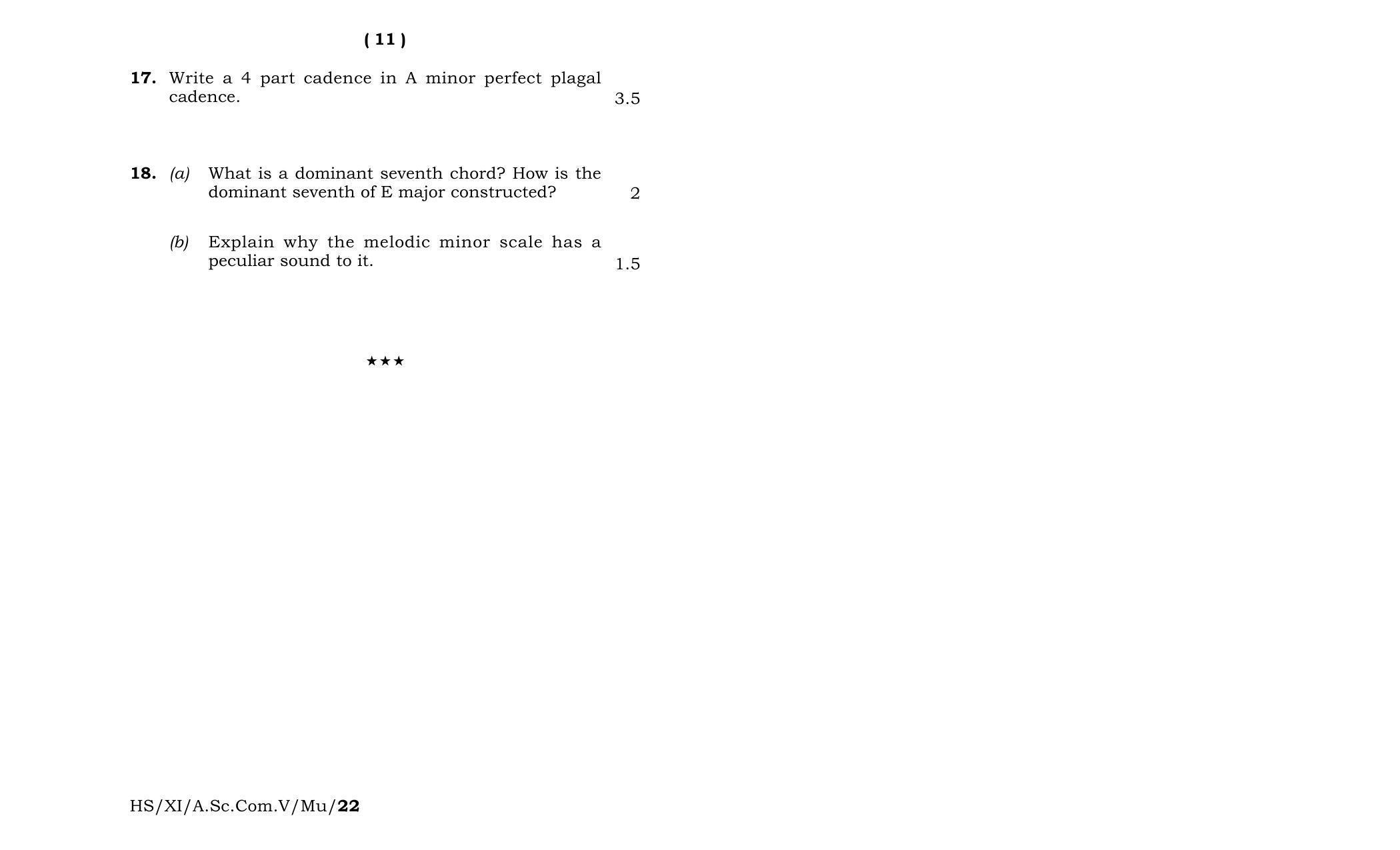 Meghalaya Board (MBOSE) Class 11 Music Western (theory) 2022 Question Paper - Page 6