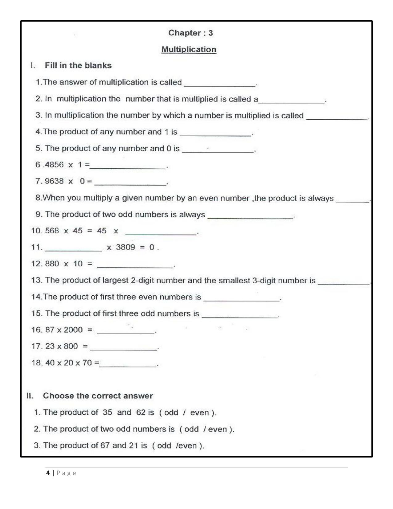 Worksheet for Class 4 Maths Assignment 61 Addition and Subtraction - Page 4