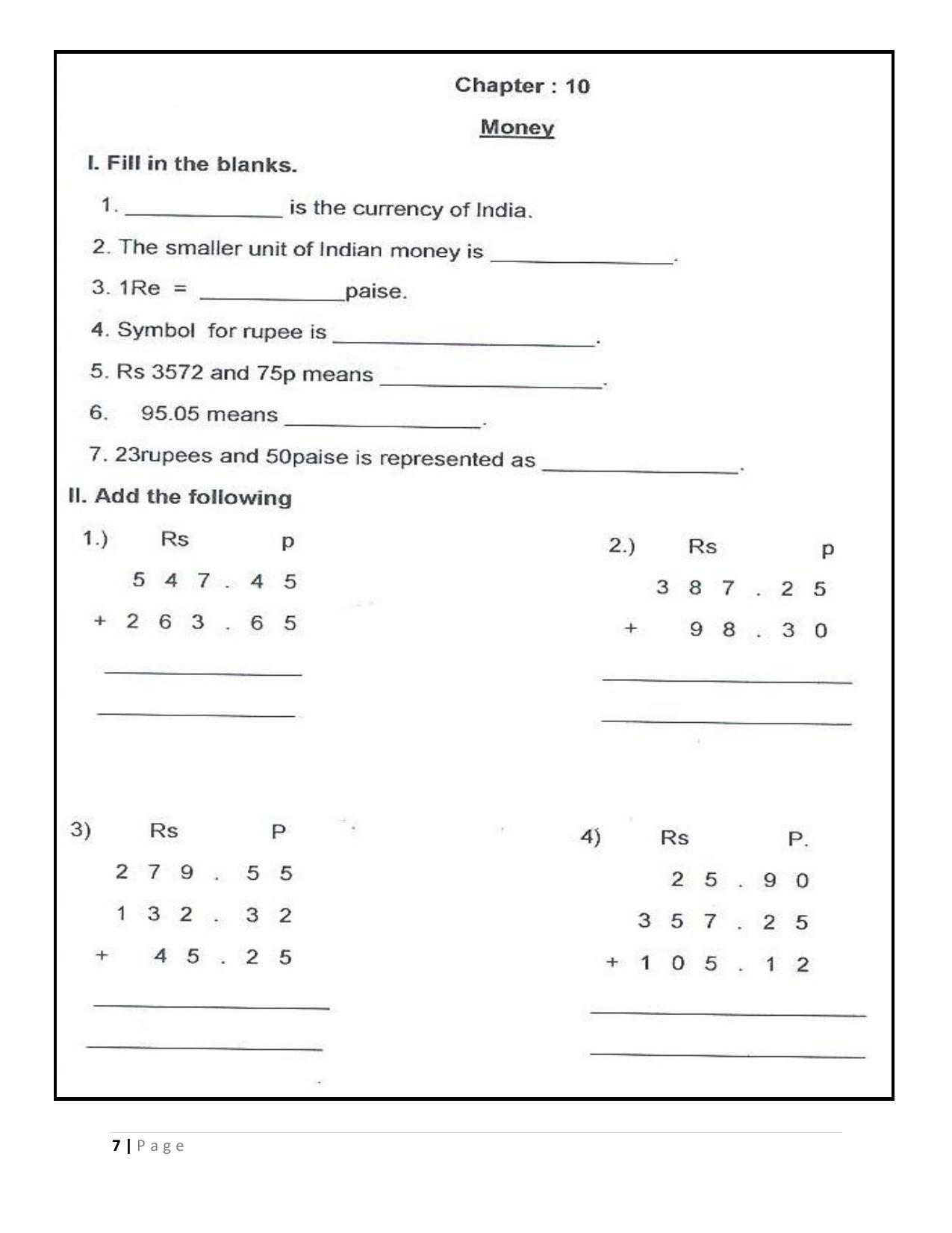 Worksheet for Class 4 Maths Assignment 61 Addition and Subtraction - Page 7