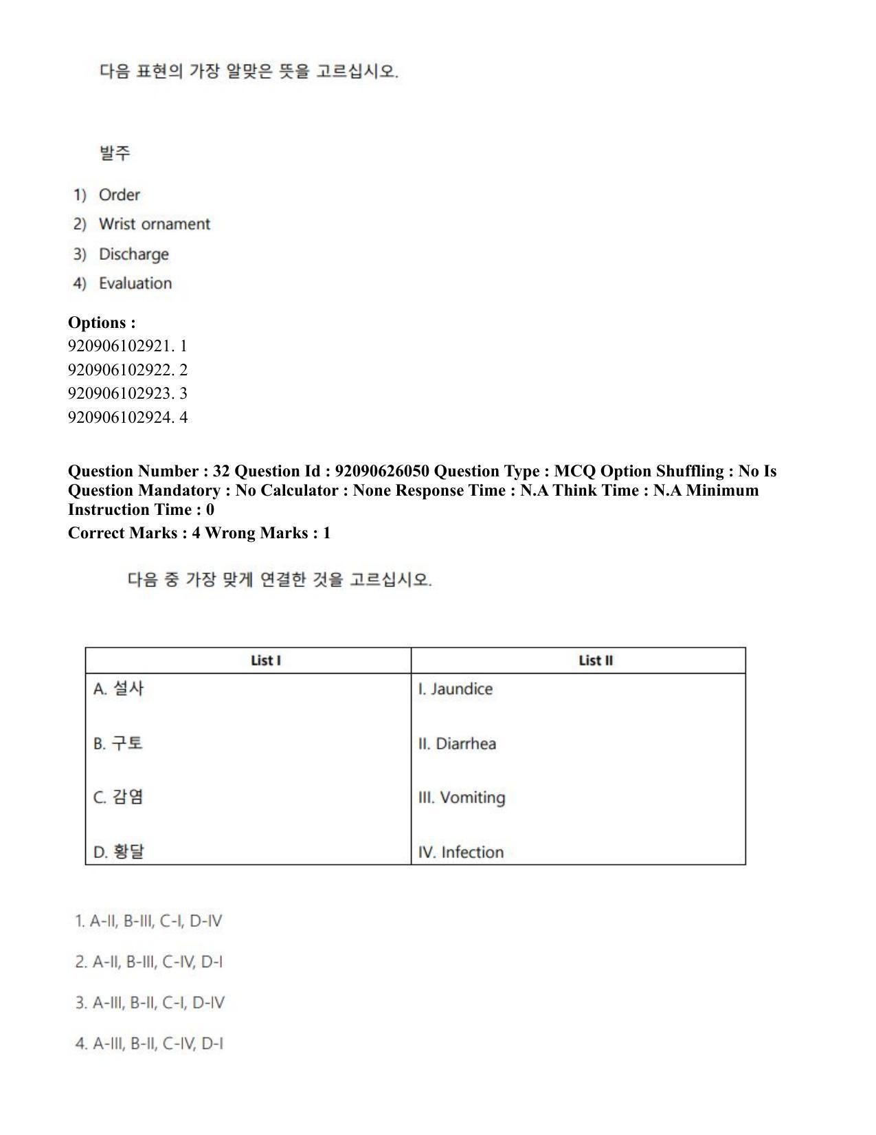 CUET PG 2023: LAQP20 – Korean (Eng) - Shift 1 (26-06-2023) Question Paper - Page 50