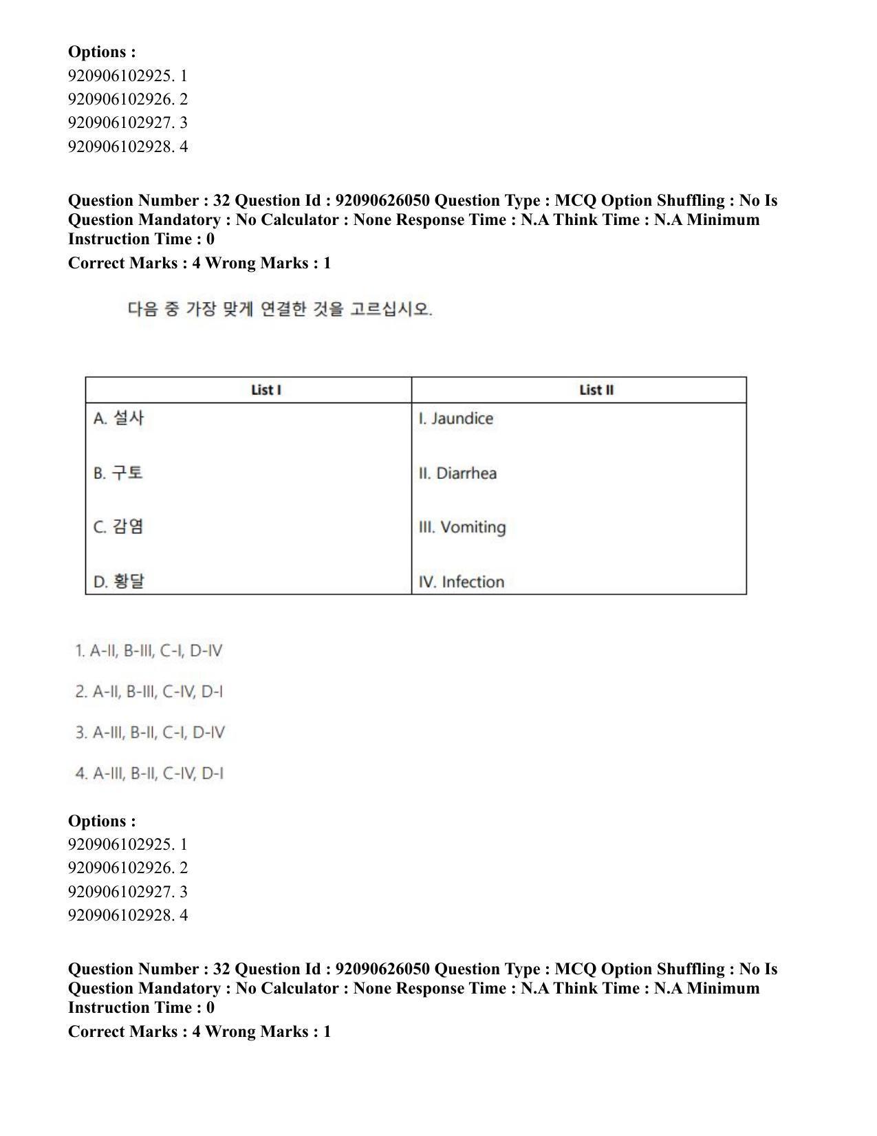 CUET PG 2023: LAQP20 – Korean (Eng) - Shift 1 (26-06-2023) Question Paper - Page 51