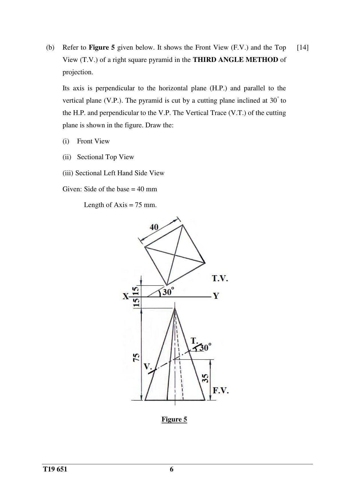 ICSE Class 10 Technical Drawing Applications 2019 Question Paper