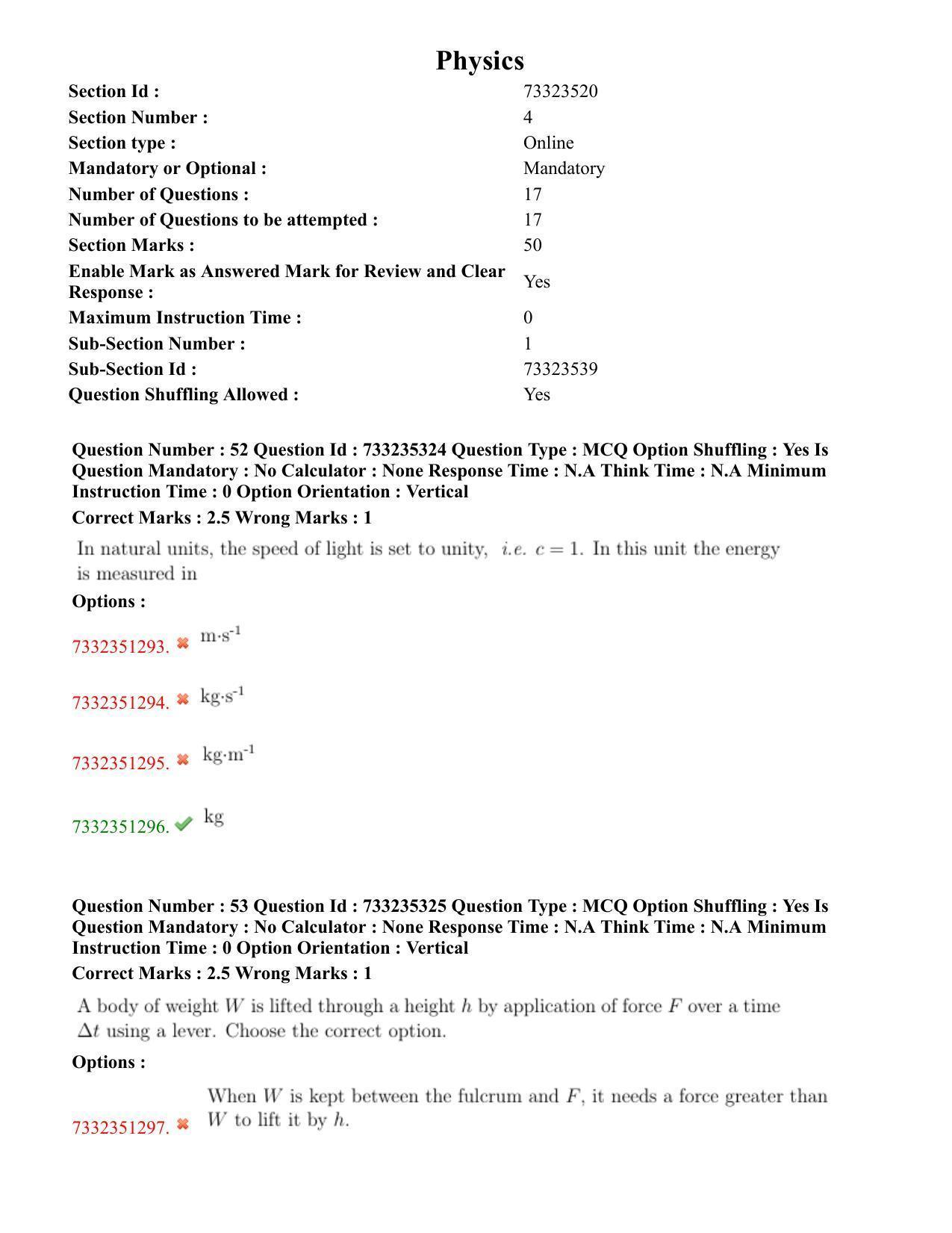 NEST Session II 2022 Question Paper - Page 34