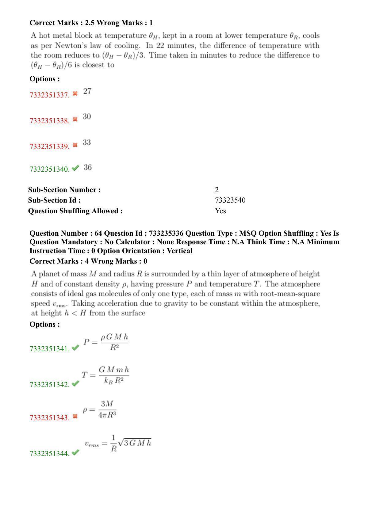 NEST Session II 2022 Question Paper - Page 41