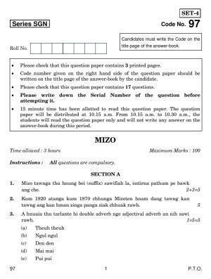 CBSE Class 12 97 MIZO 2018 Question Paper