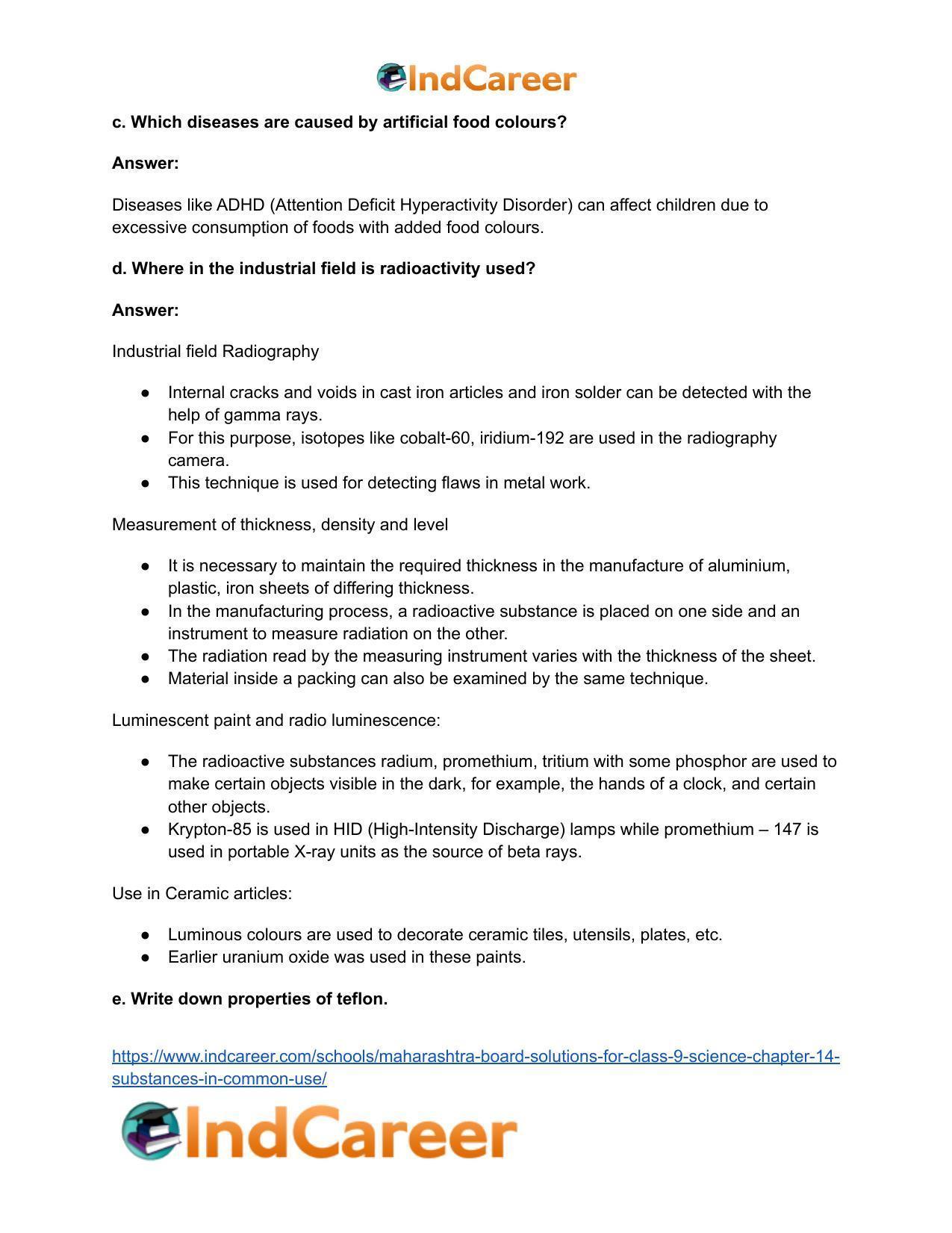 Maharashtra Board Solutions for Class 9- Science: Chapter 14- Substances in Common Use - Page 4