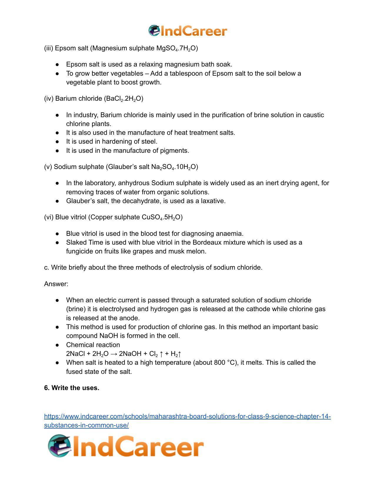 Maharashtra Board Solutions for Class 9- Science: Chapter 14- Substances in Common Use - Page 10