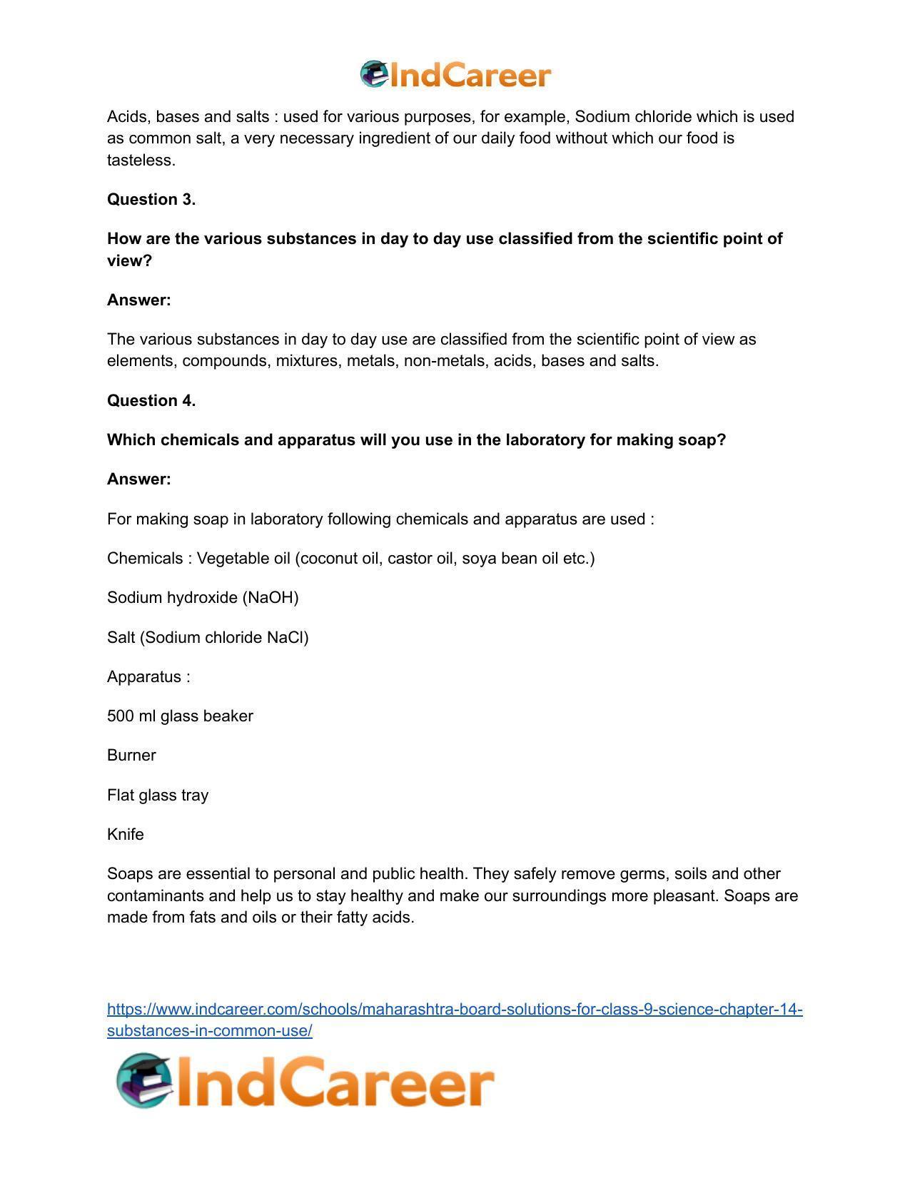 Maharashtra Board Solutions for Class 9- Science: Chapter 14- Substances in Common Use - Page 16