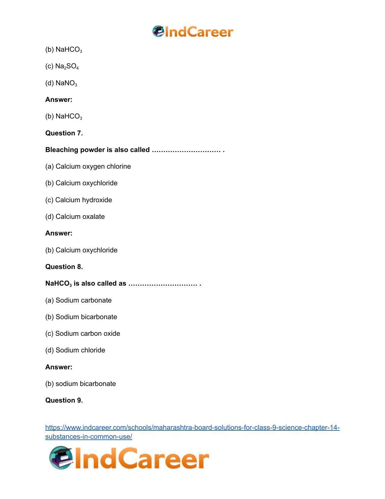 Maharashtra Board Solutions for Class 9- Science: Chapter 14- Substances in Common Use - Page 23