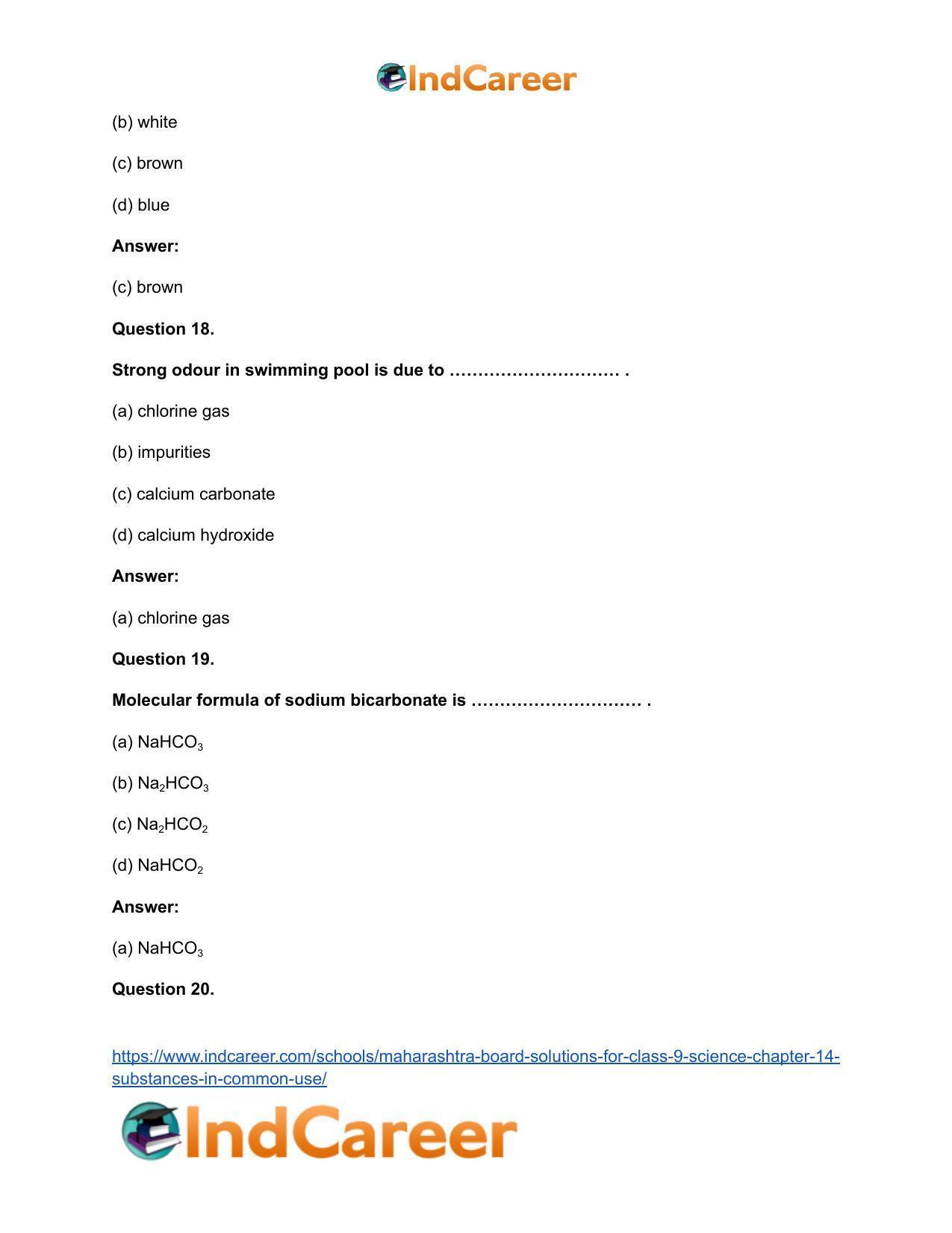 Maharashtra Board Solutions for Class 9- Science: Chapter 14- Substances in Common Use - Page 27