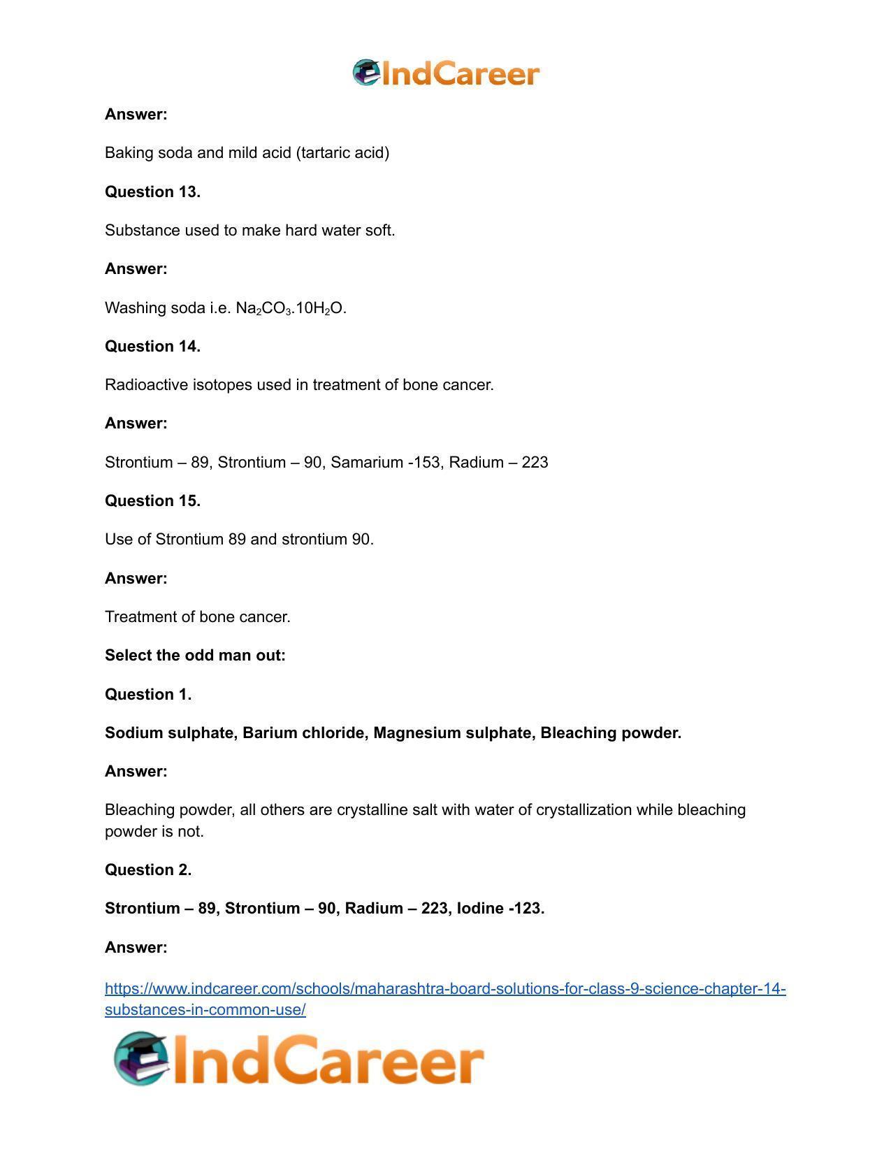 Maharashtra Board Solutions for Class 9- Science: Chapter 14- Substances in Common Use - Page 34