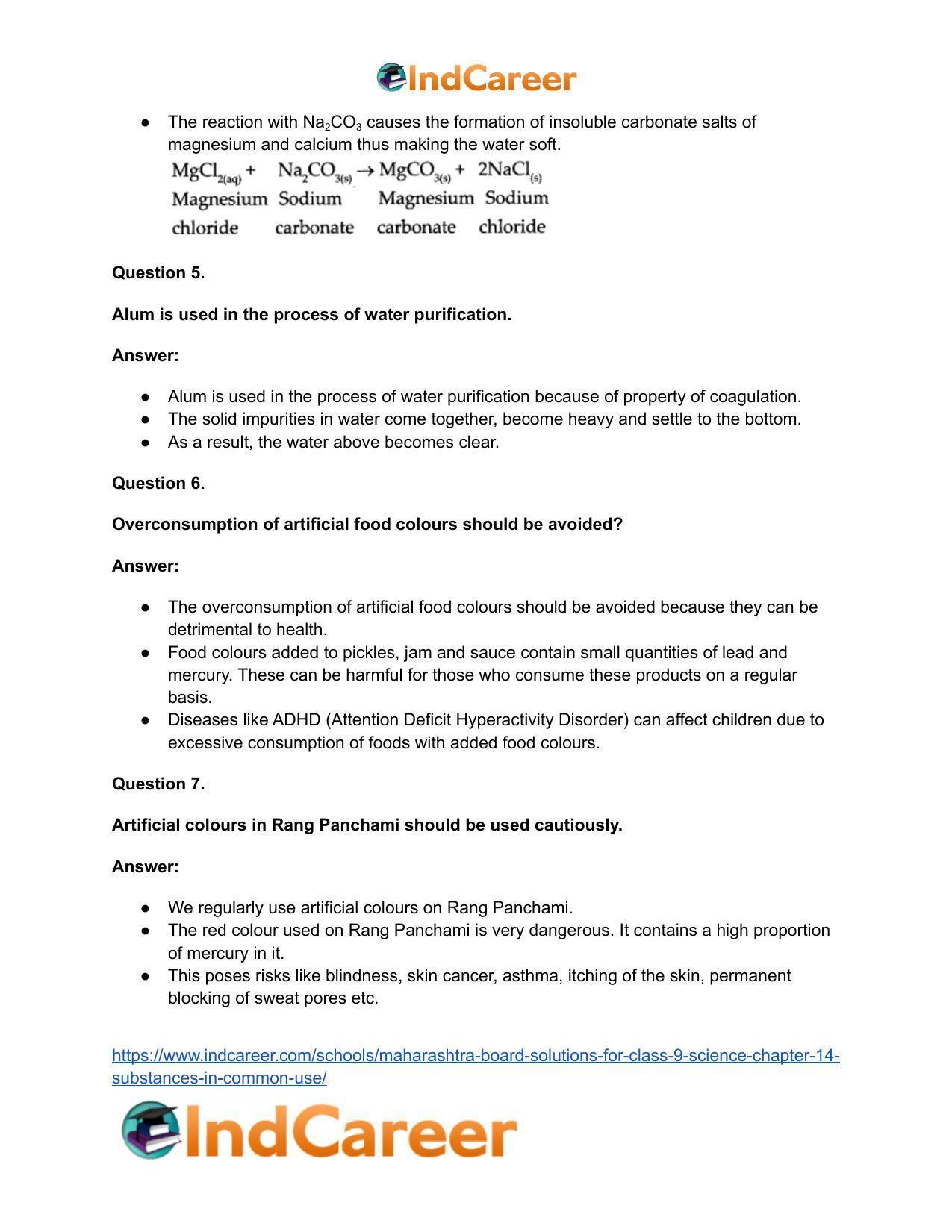 Maharashtra Board Solutions for Class 9- Science: Chapter 14- Substances in Common Use - Page 40