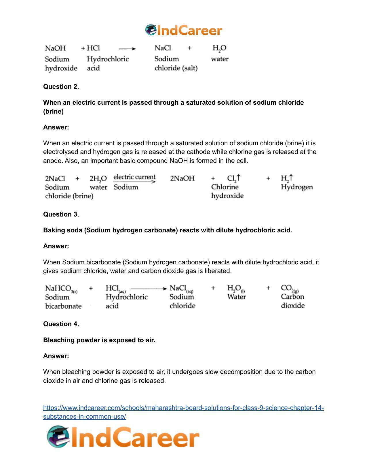Maharashtra Board Solutions for Class 9- Science: Chapter 14- Substances in Common Use - Page 42