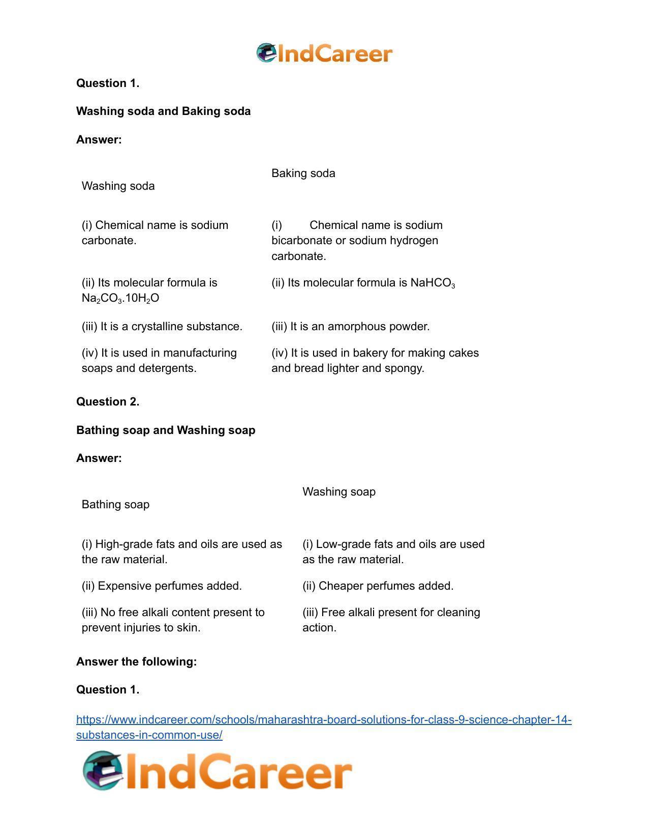 Maharashtra Board Solutions for Class 9- Science: Chapter 14- Substances in Common Use - Page 45