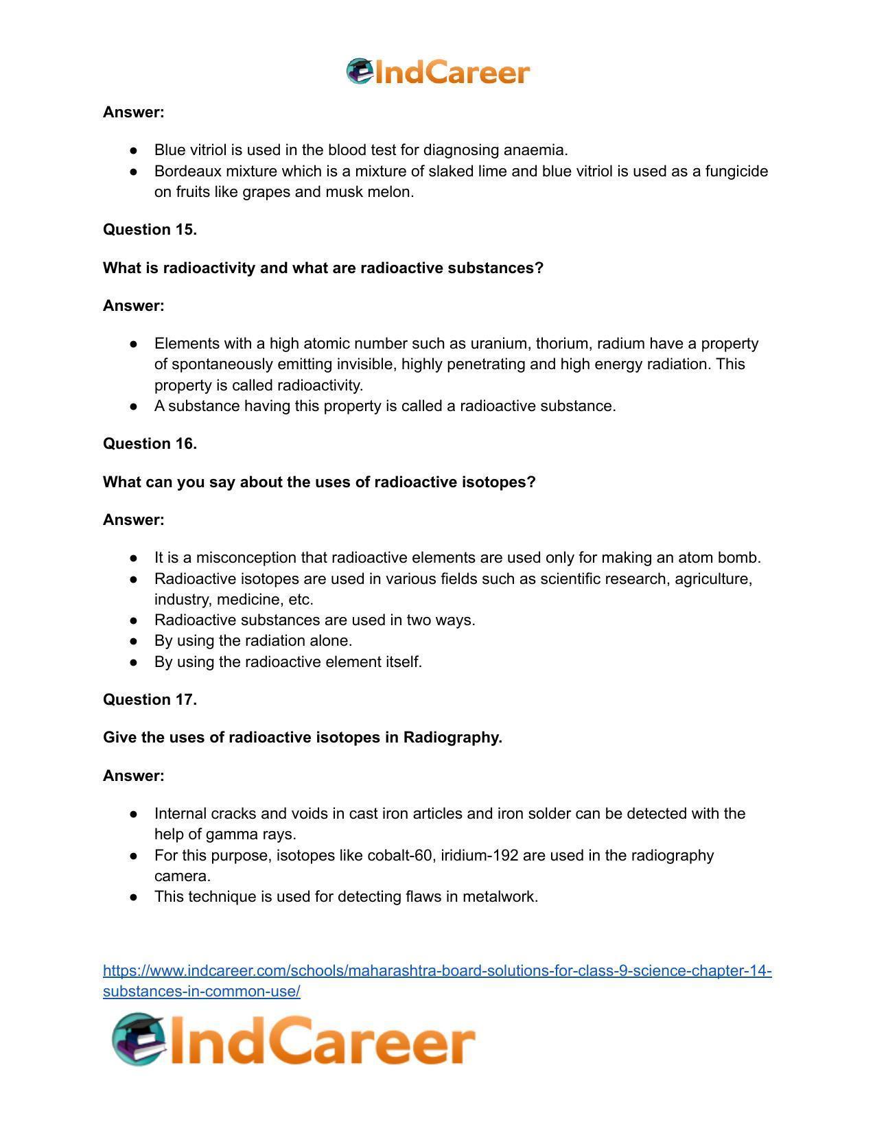 Maharashtra Board Solutions for Class 9- Science: Chapter 14- Substances in Common Use - Page 50