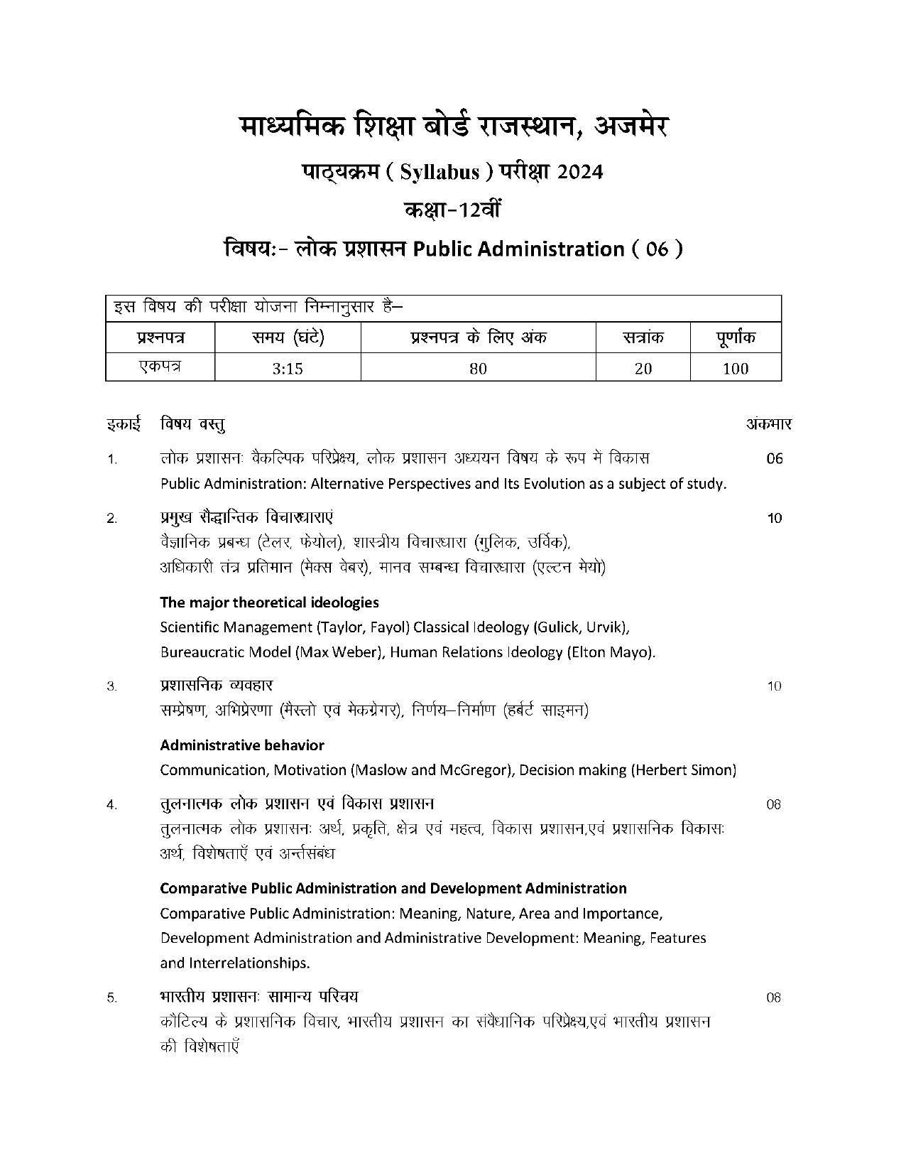 RBSE Class 12 Hindi compulsory Syllabus 2024 - Page 9