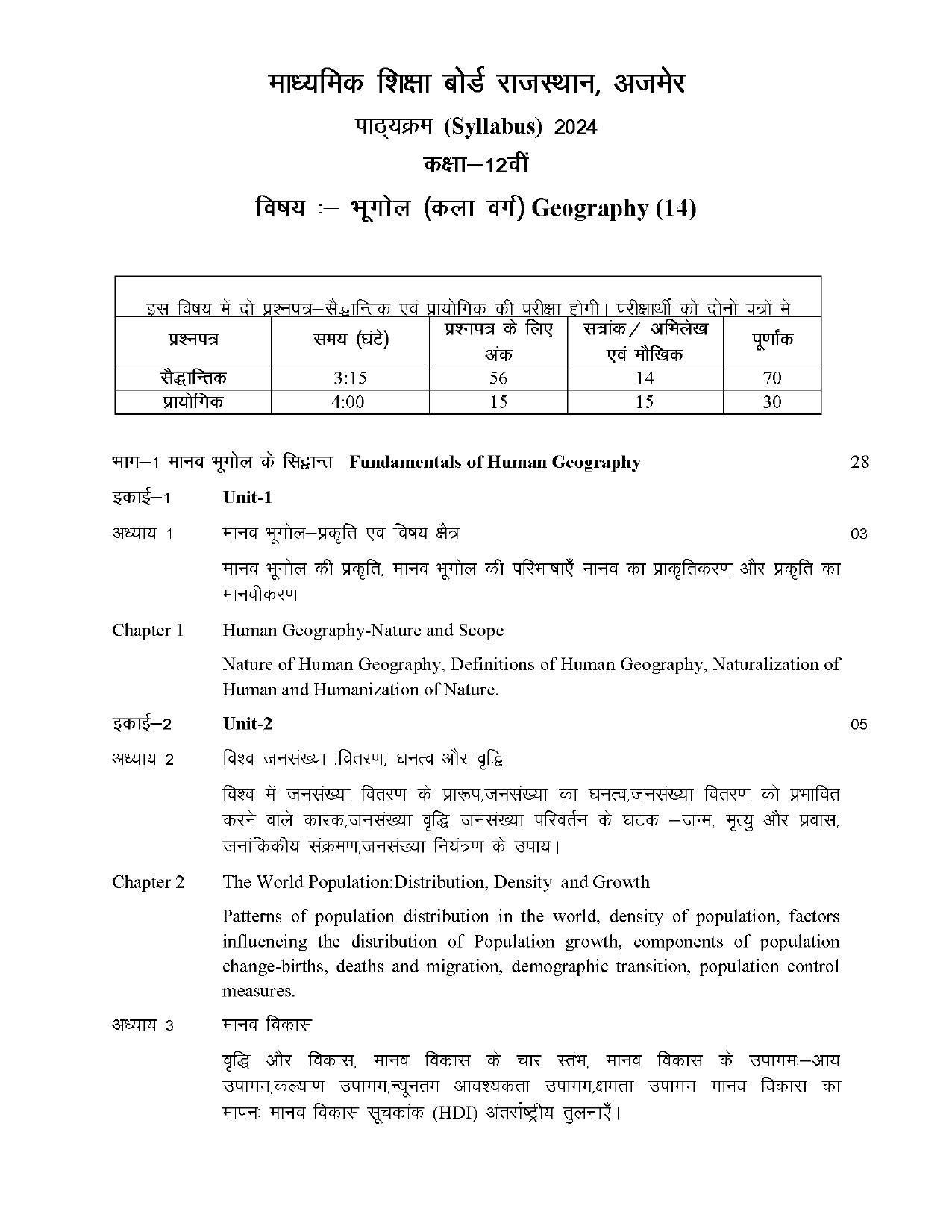RBSE Class 12 Hindi compulsory Syllabus 2024 - Page 26