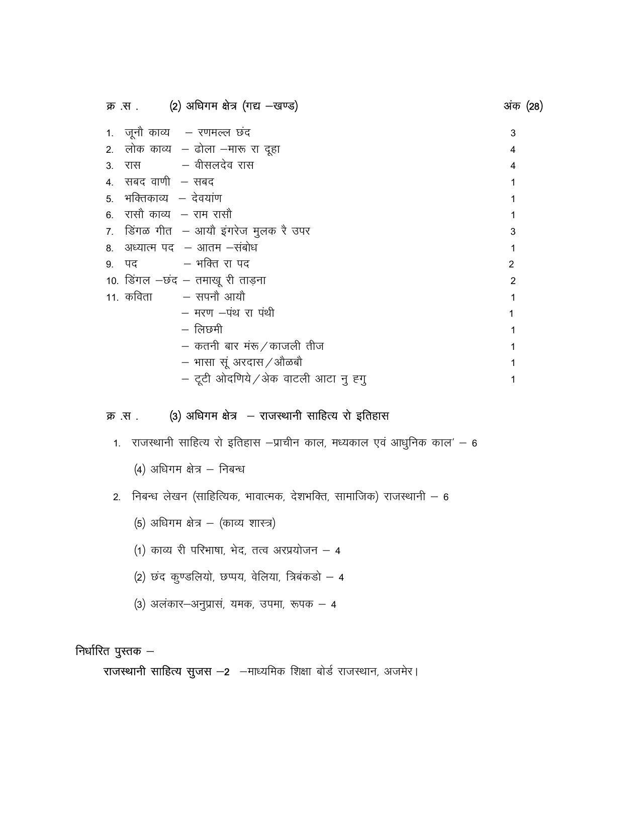 RBSE Class 12 Hindi compulsory Syllabus 2024 - Page 79