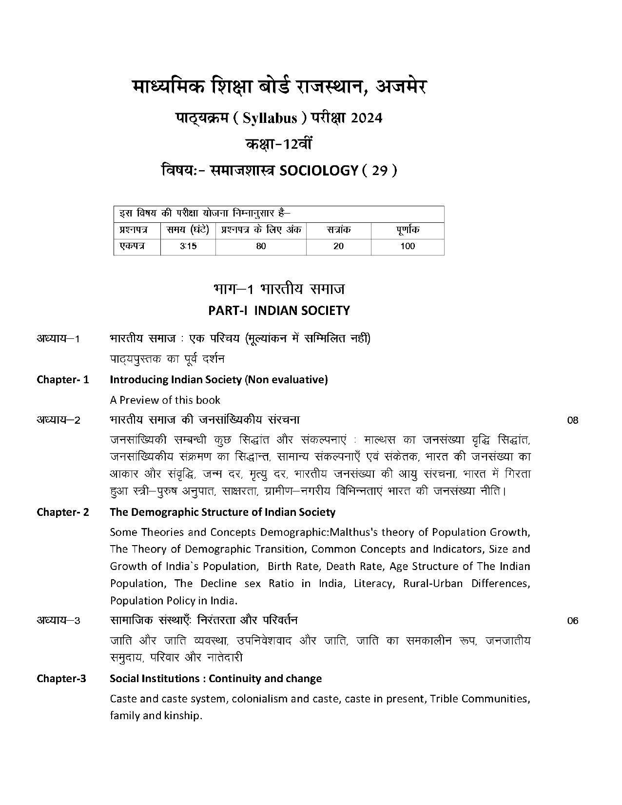 RBSE Class 12 Hindi compulsory Syllabus 2024 - Page 82