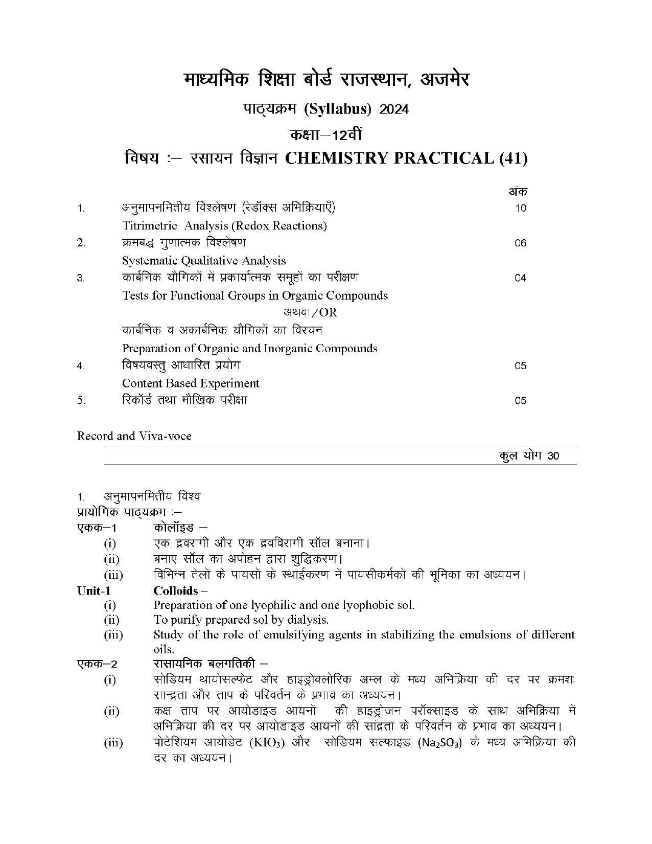 RBSE Class 12 Hindi compulsory Syllabus 2024 - Page 122