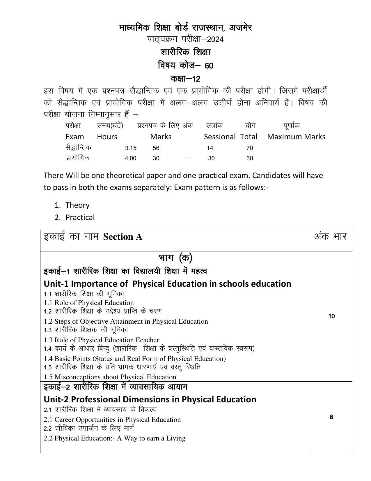 RBSE Class 12 Hindi compulsory Syllabus 2024 - Page 140