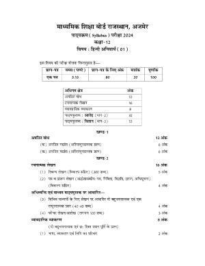 RBSE Class 12 Hindi compulsory Syllabus 2024