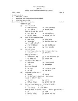 HPBOSE Class 10th Elements of Book Keeping Sample Question Papers 2025