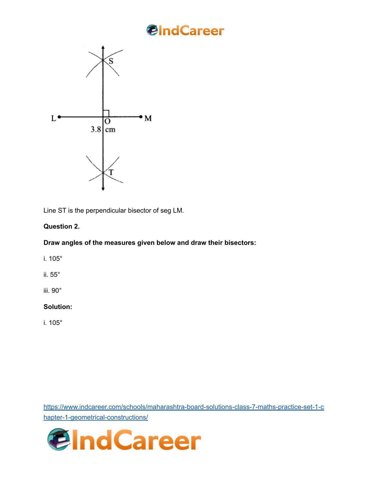 Maharashtra Board Solutions Class 7-Maths (Practice Set 1): Chapter 1- Geometrical Constructions - Page 5