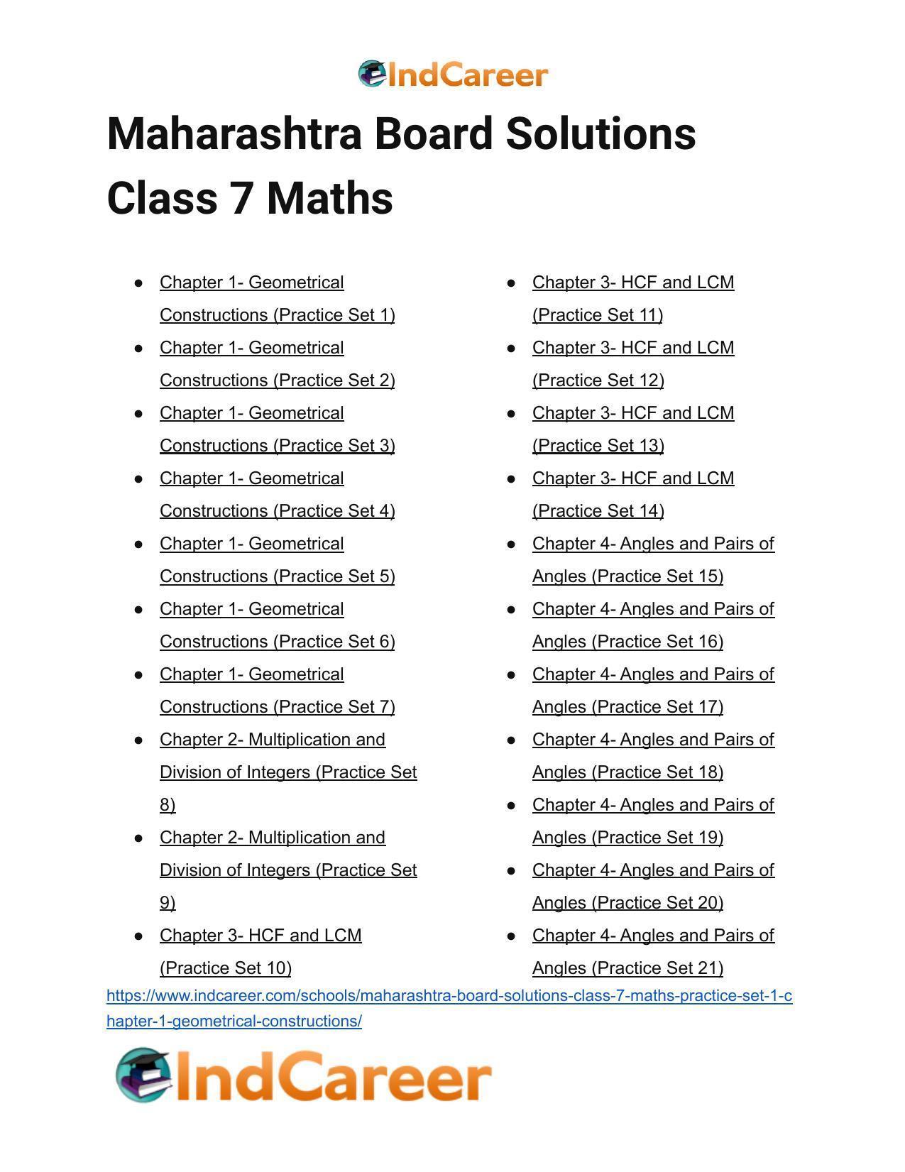 Maharashtra Board Solutions Class 7-Maths (Practice Set 1): Chapter 1- Geometrical Constructions - Page 10